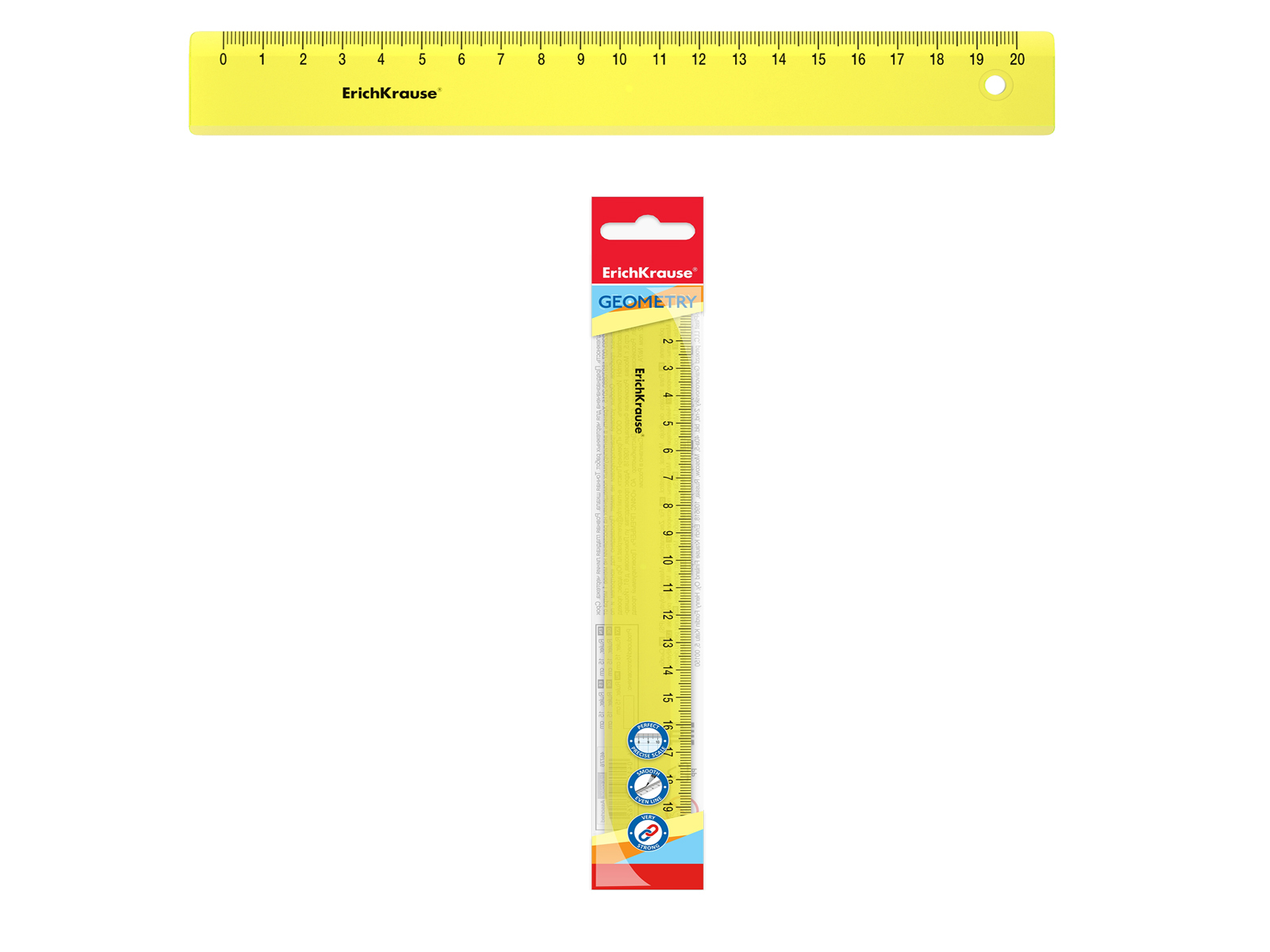 Линейка 20см EK пластиковая, Neon Solid 50574*44