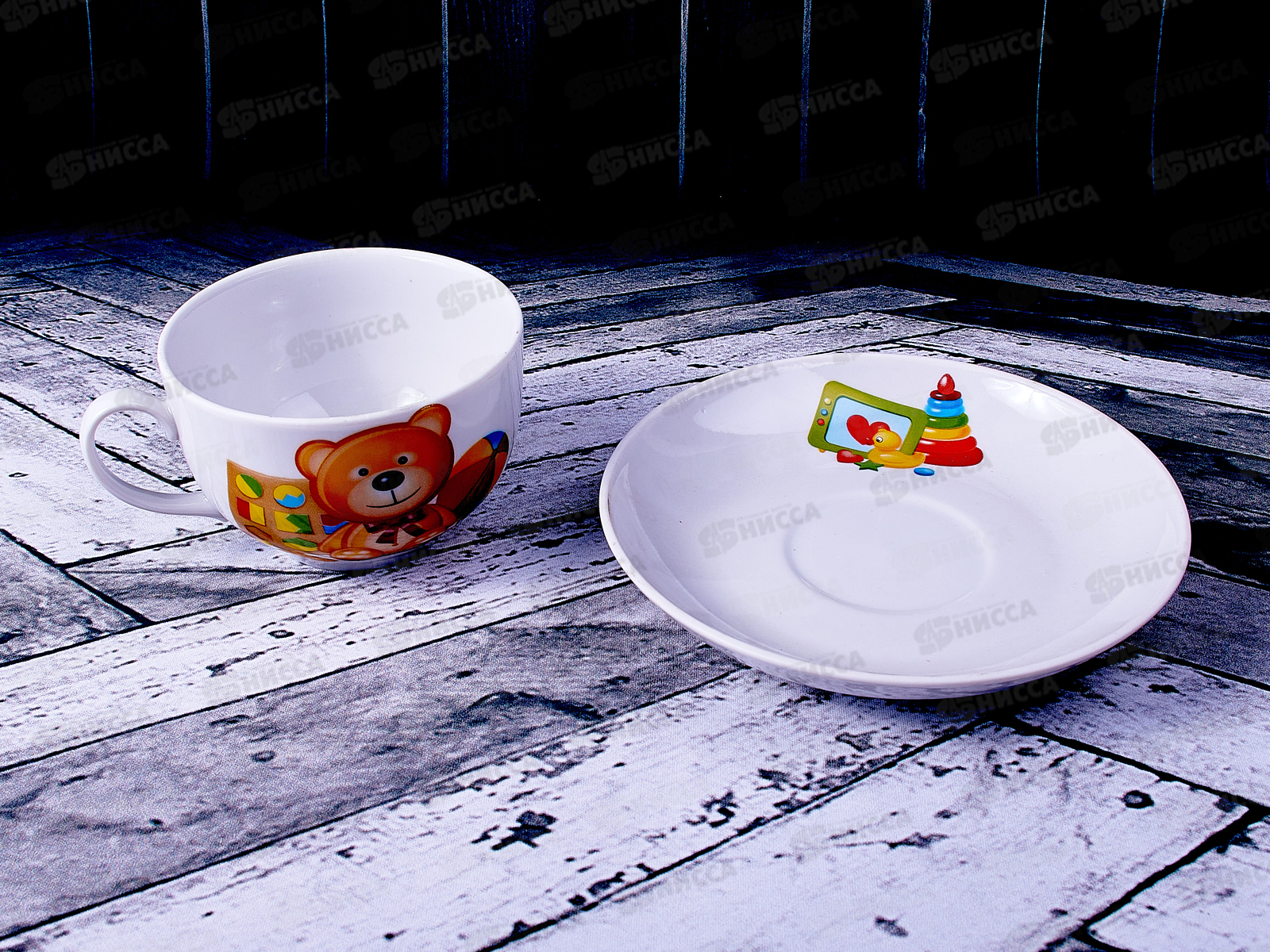 Чашка чайная с блюдцем 210см3 Янтарь Любимые игрушки 090962 *12