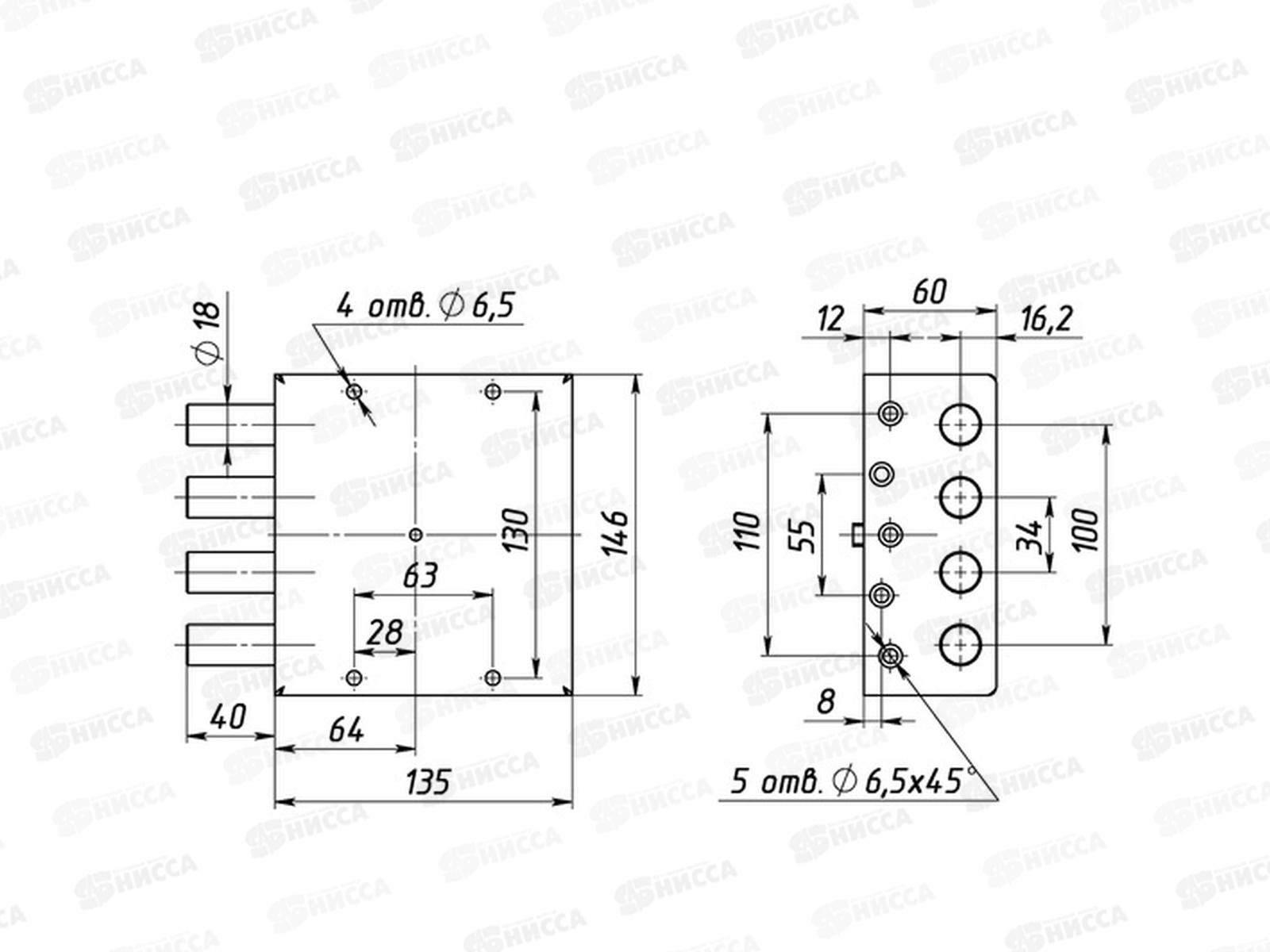 Замок накладной 3Н4-ГС2 3кл 009 Сенат *6