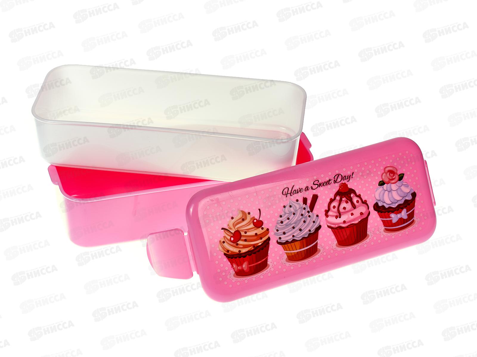 Контейнер для обеда 0,5+0,5л капкейки М1233 *16