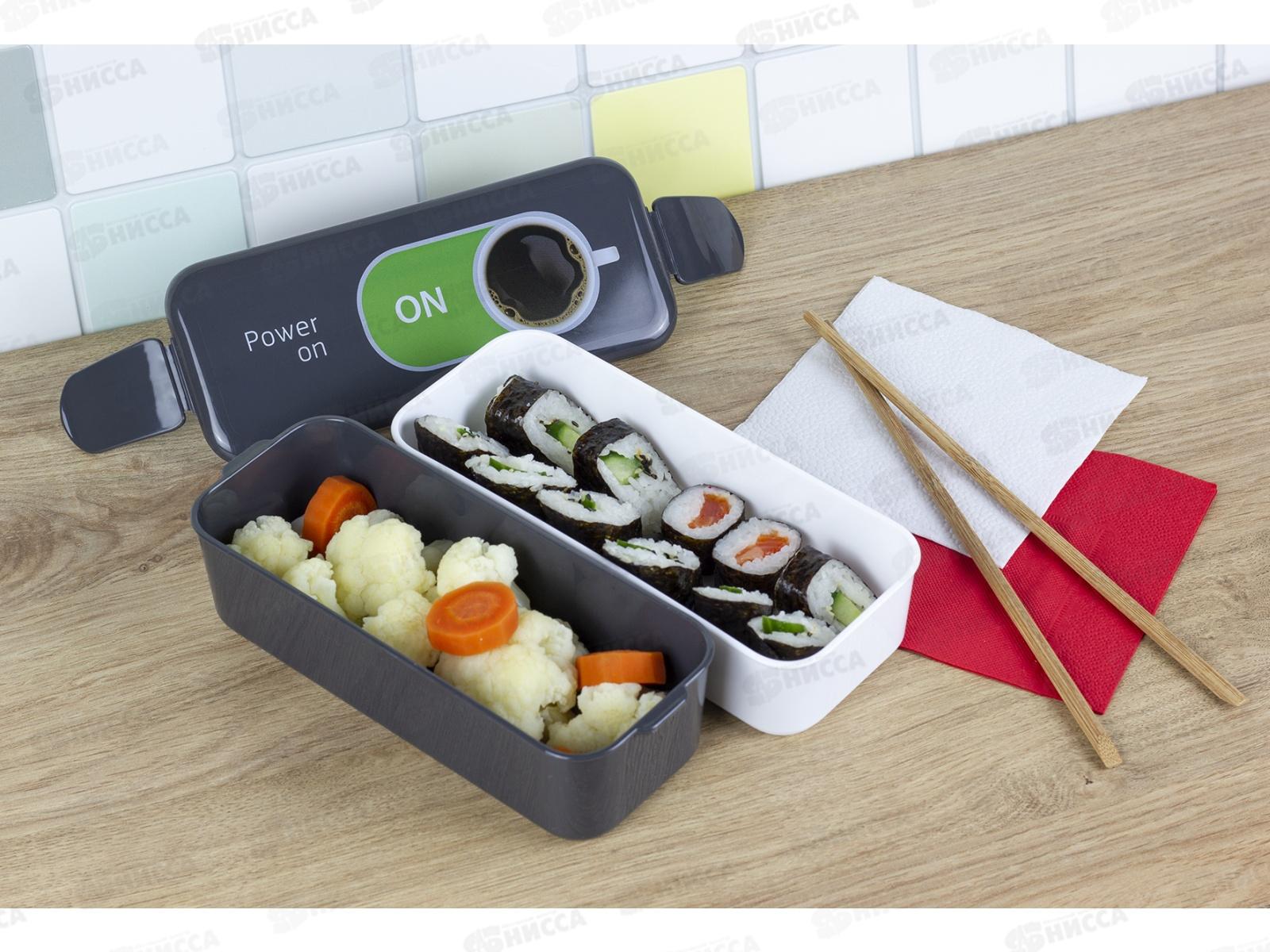 Контейнер для обеда 0,5+0,5л кофе М1233 *16