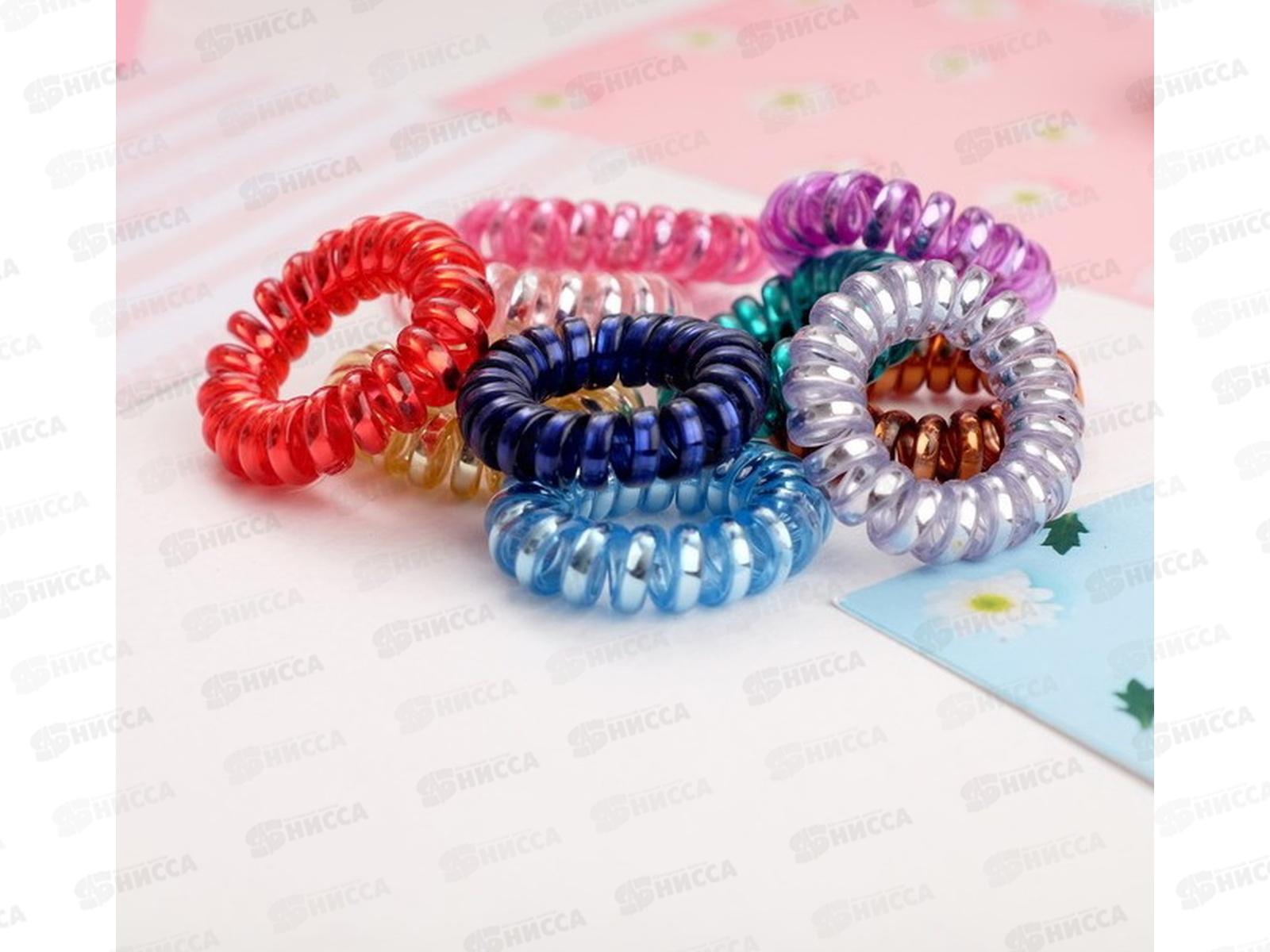 Резинка  для волос &quotПружинка&quot 3,5см металлик микс 1636506 *6