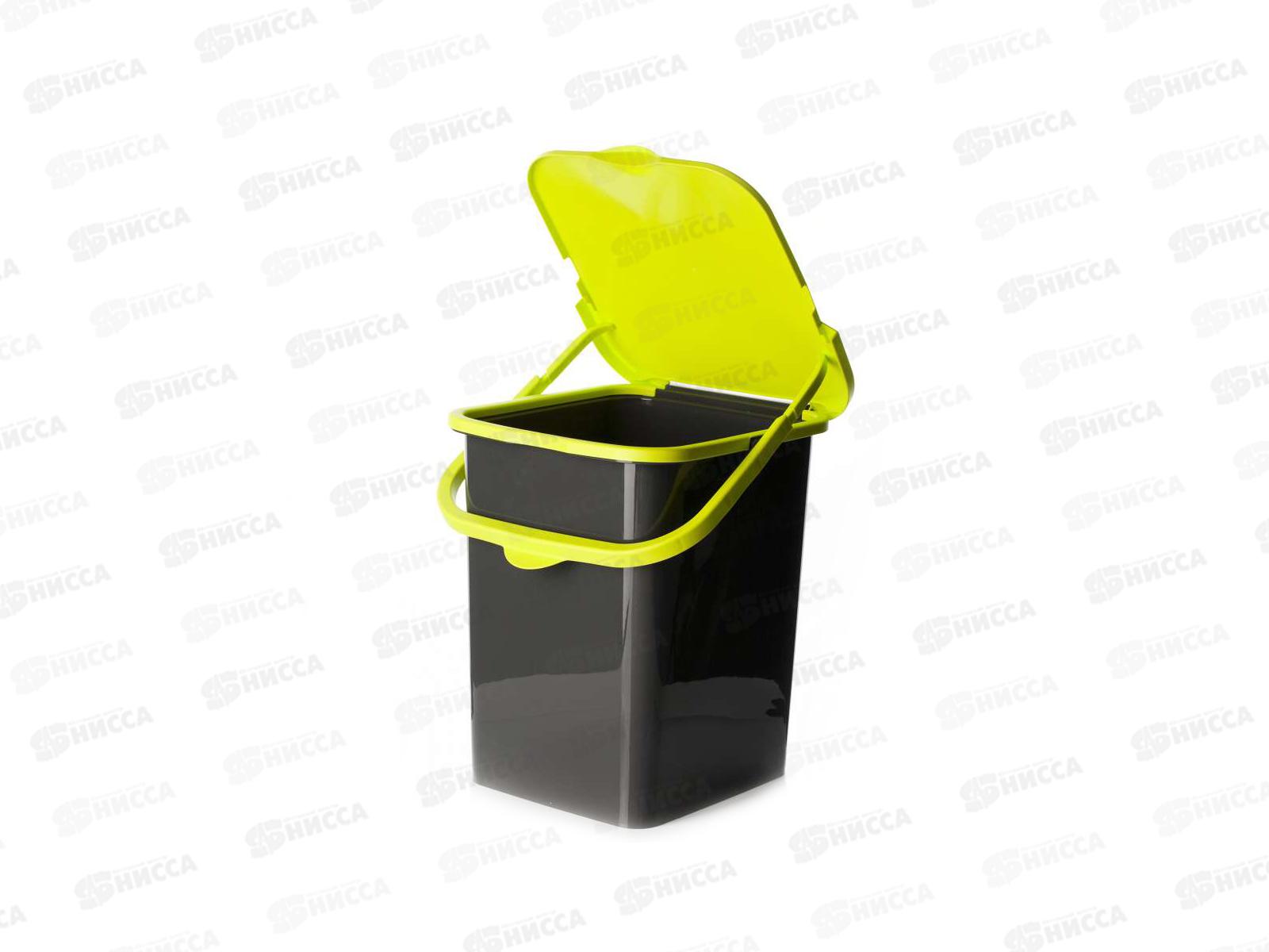 Контейнер для мусора 18л ПУРО ярко-зеленый М2475 *8