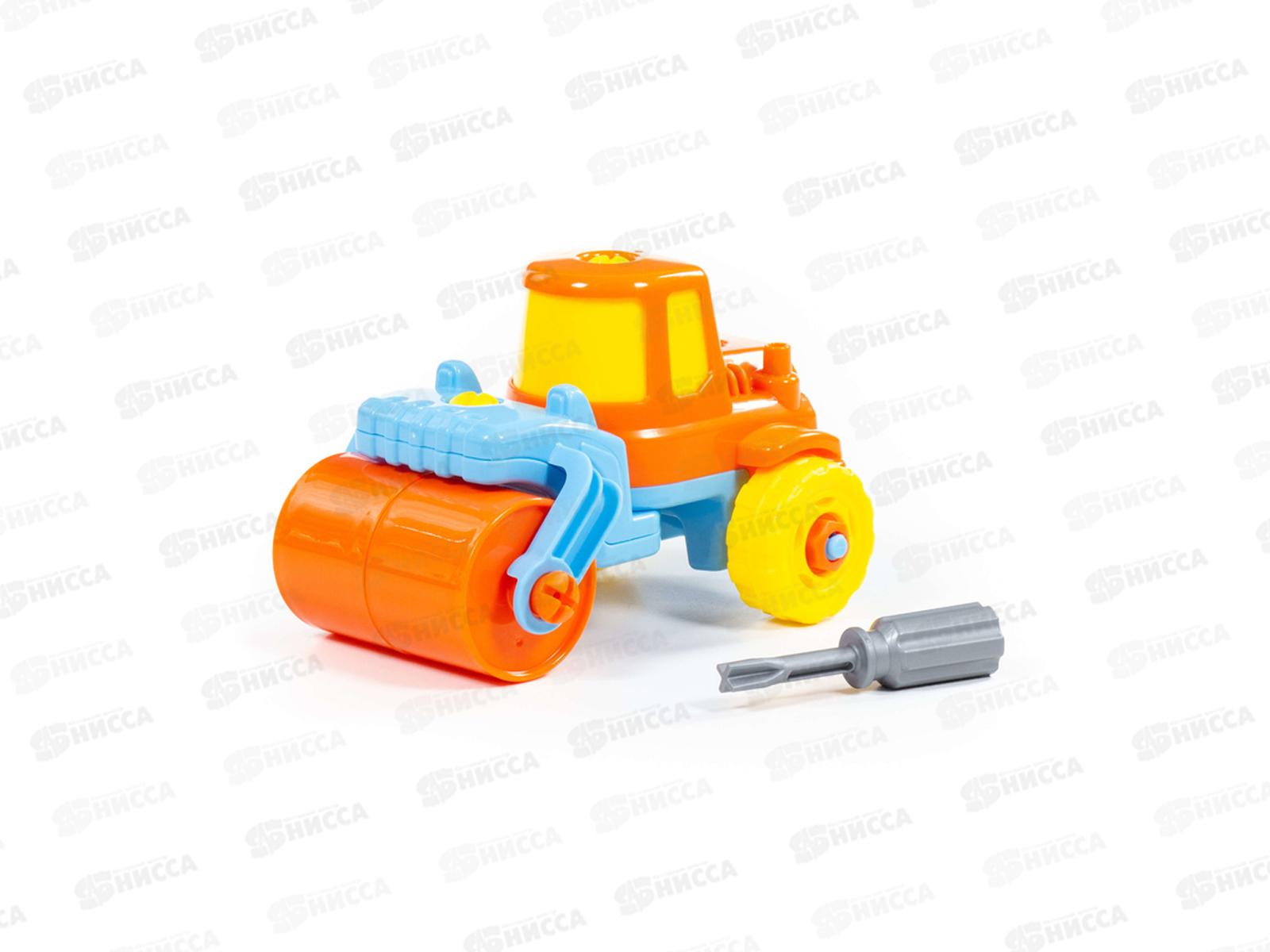 Конструктор-транспорт &quotДорожный каток&quot (18 элементов), 77776 в пакете *12