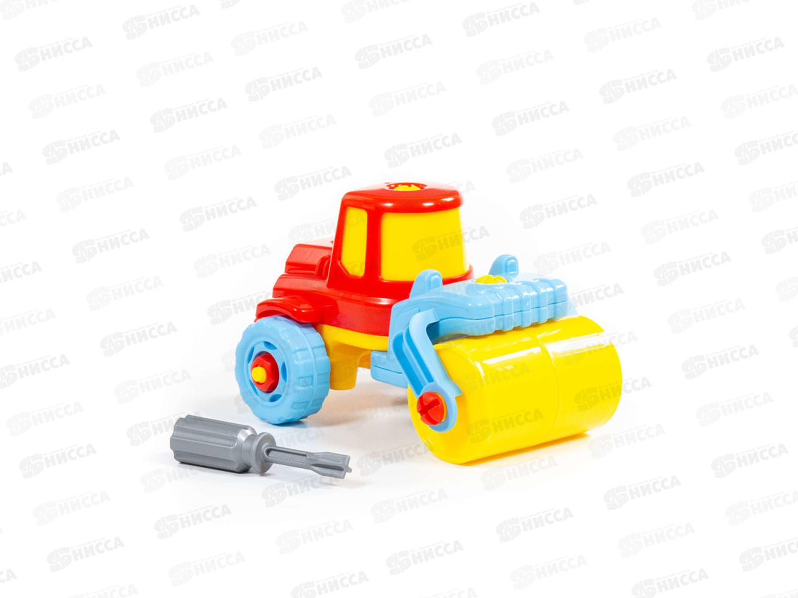 Конструктор-транспорт &quotДорожный каток&quot (18 элементов), 77776 в пакете *12