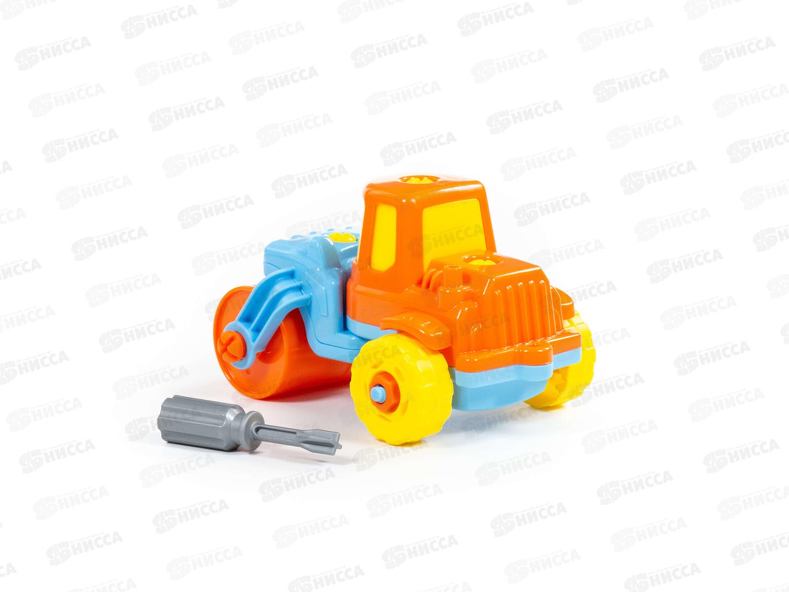 Конструктор-транспорт &quotДорожный каток&quot (18 элементов), 77776 в пакете *12
