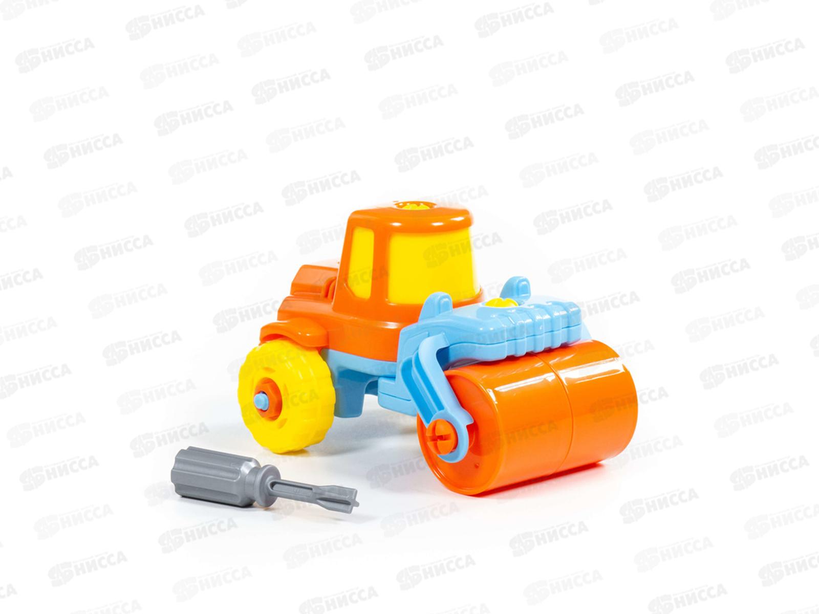 Конструктор-транспорт &quotДорожный каток&quot (18 элементов), 77776 в пакете *12