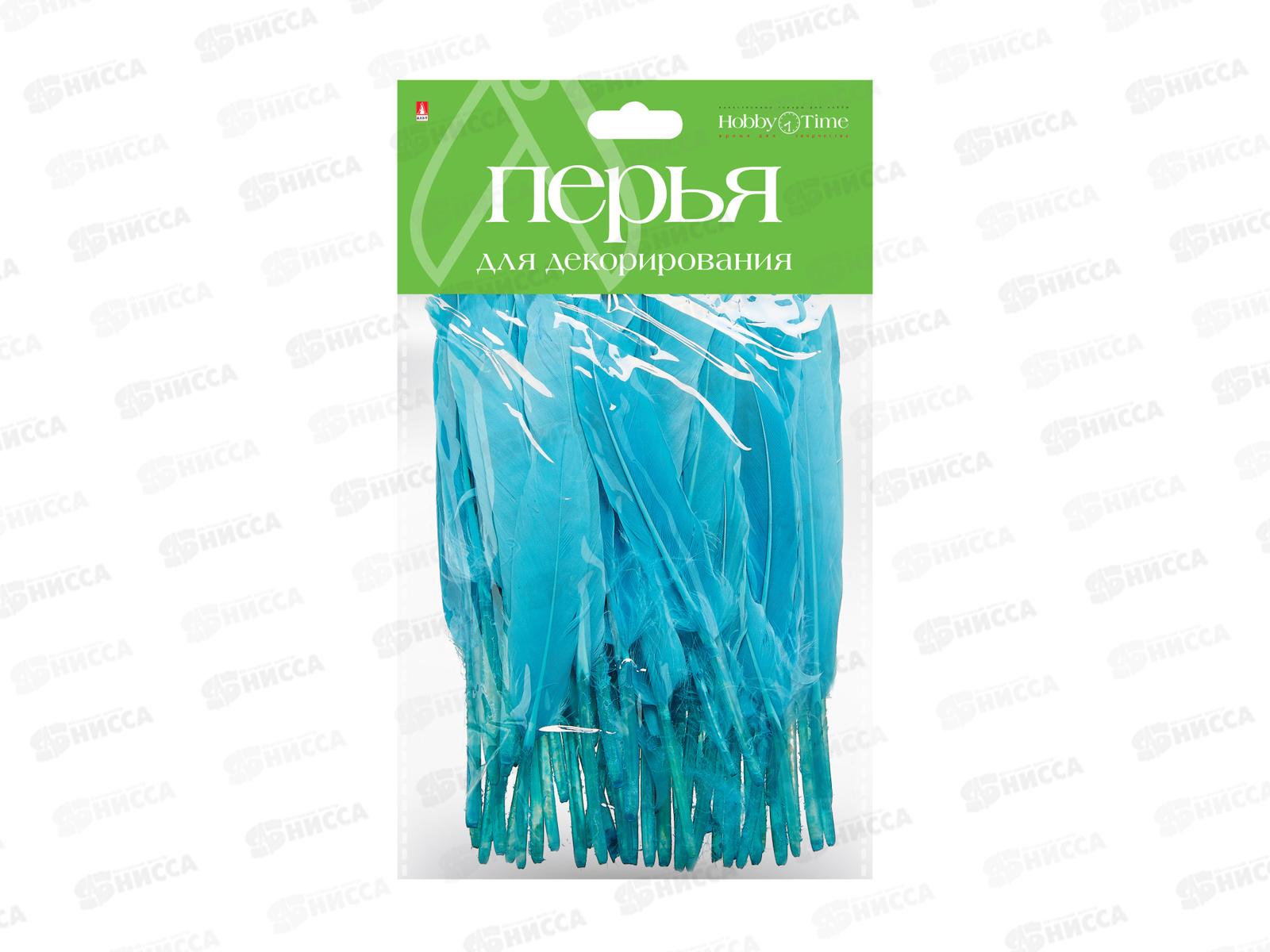 Декор элементы Альт ПЕРЬЯ одноцветные микс,наб №5,2-407/02*24