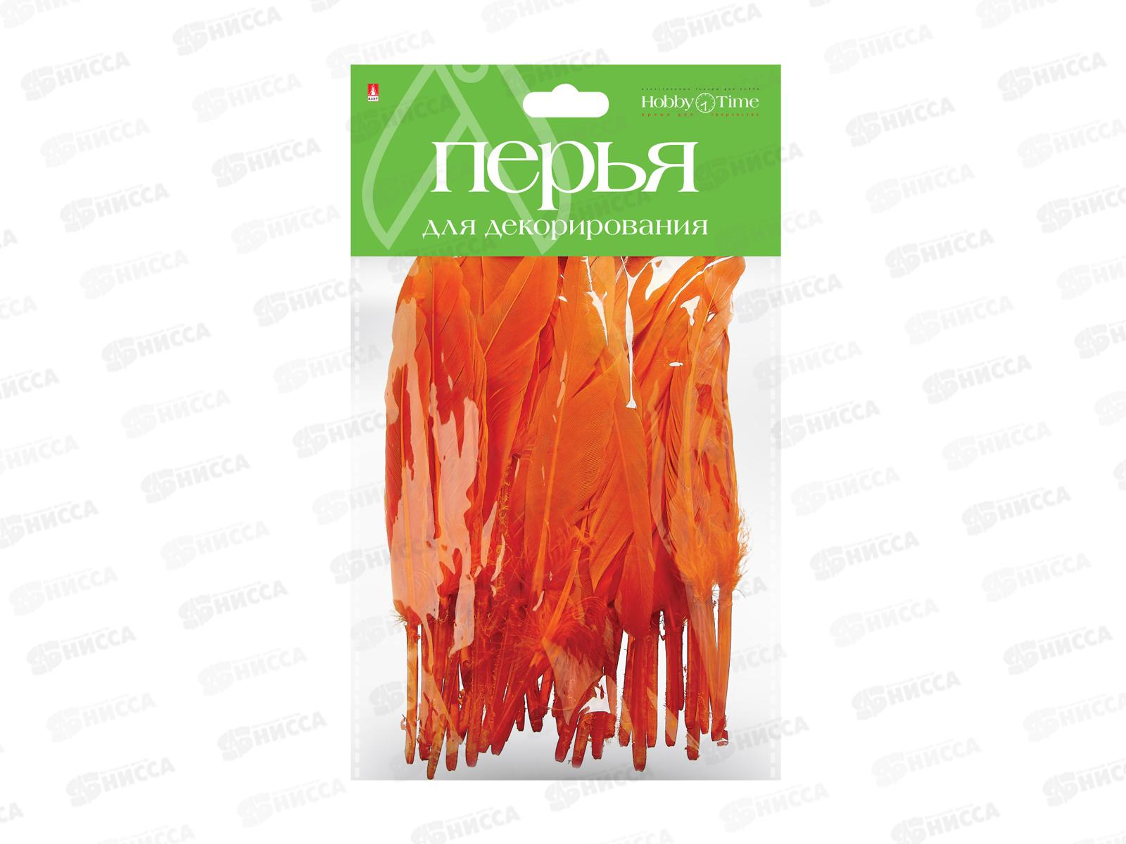 Декор элементы Альт ПЕРЬЯ одноцветные микс,наб №5,2-407/02*24