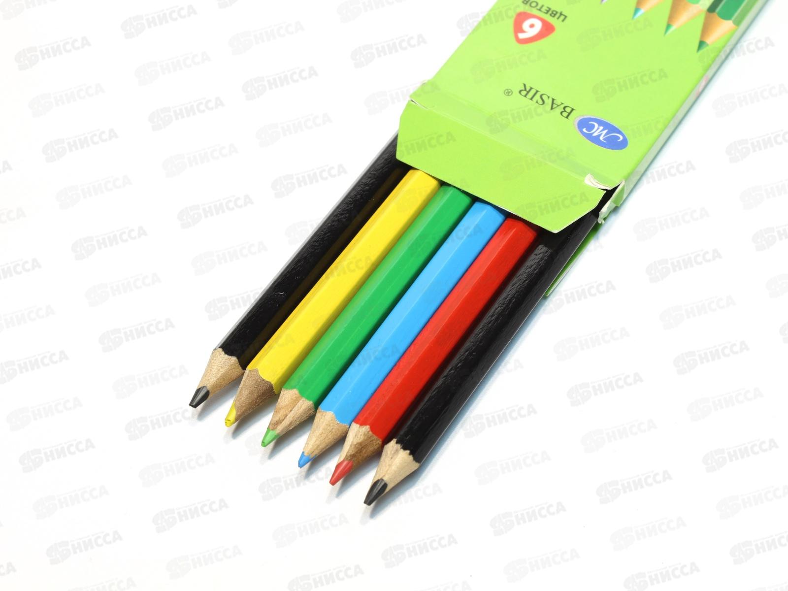 Карандаши  6 цветов BASIR Семейка панд, деревянные шестигранные МС-5133-6