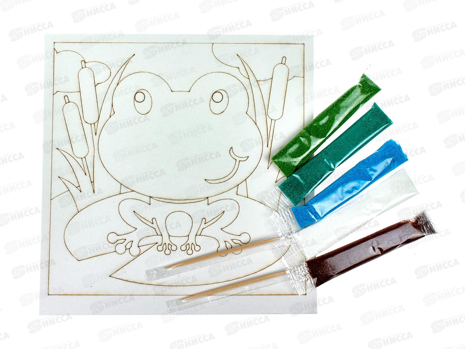 Фреска из цветного песка &quotЛягушка&quot в конверте С1795  *40