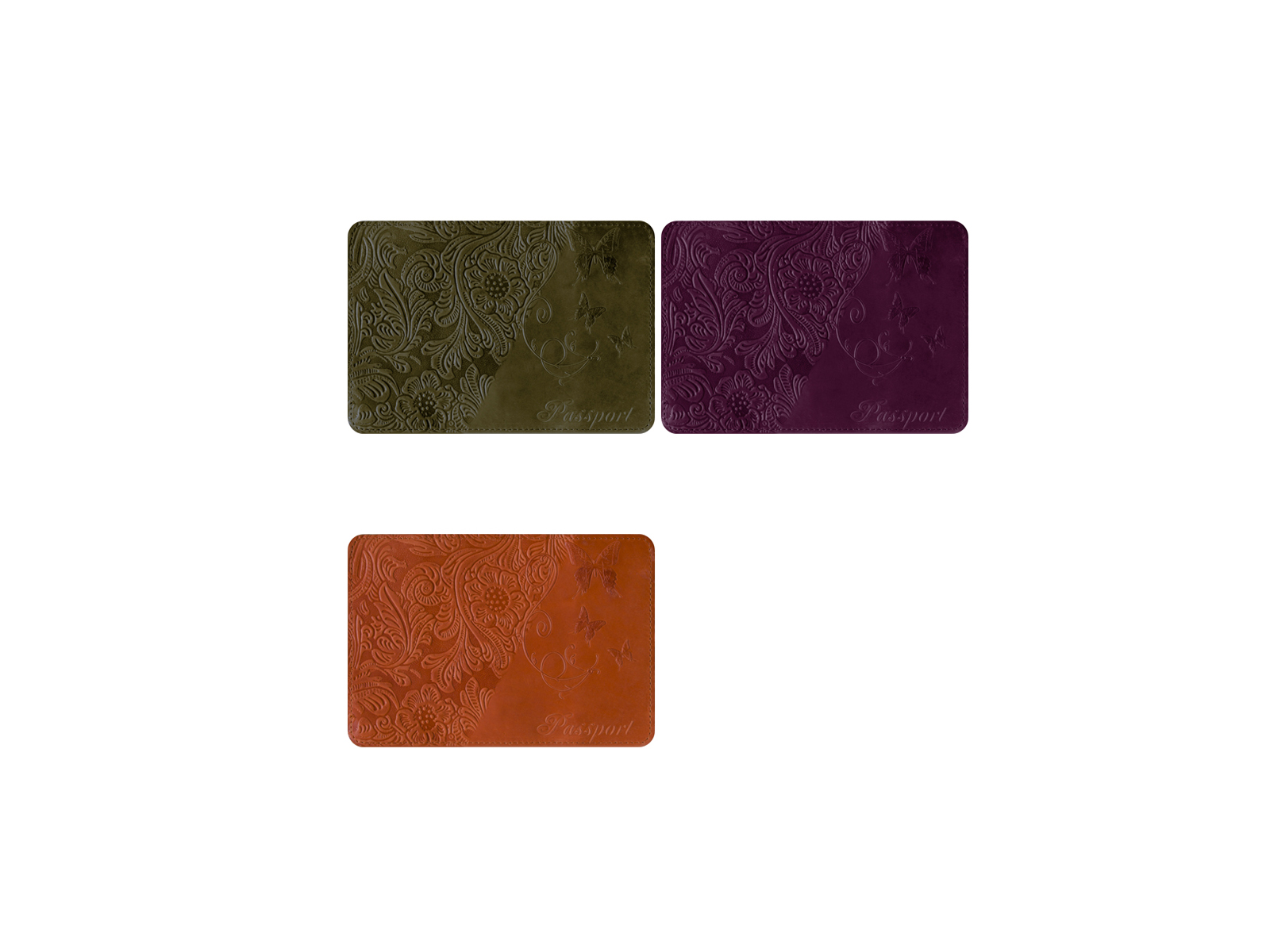 Обложка для паспорта OfficeSpace бабочки, кожа, 231524 *5