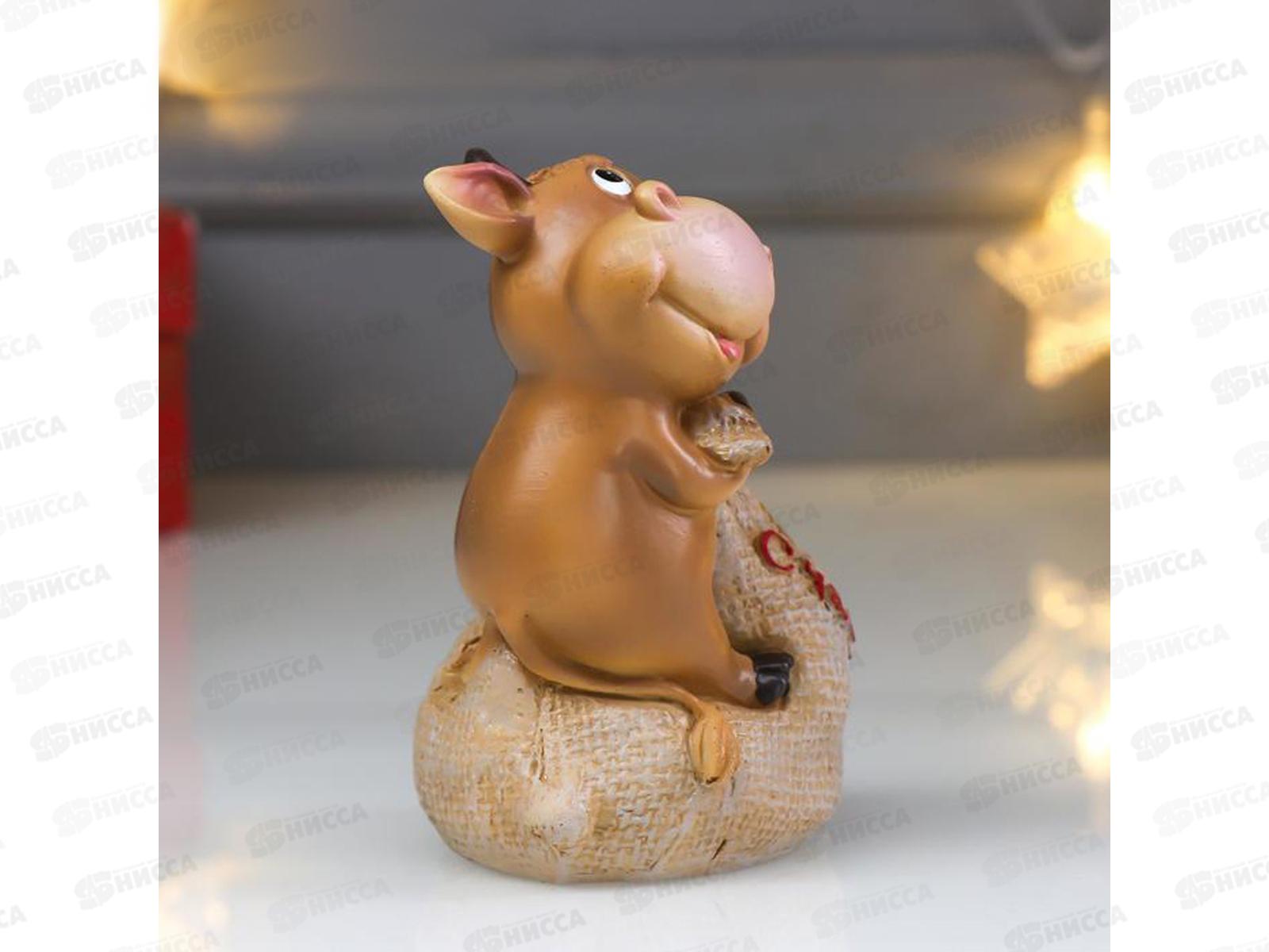 Копилка  &quotБык теленок Малыш с мешком монет&quot 11*8,5см 4818897