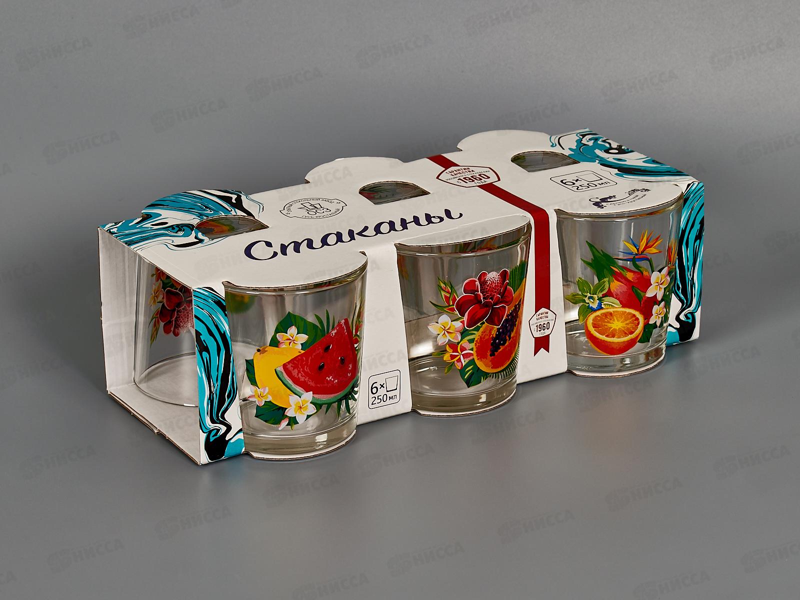 Набор стаканов &quotОда&quot (Тропические фрукты) 6шт 230мл *6 1249-6