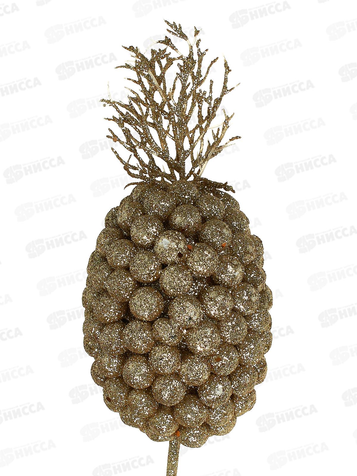 Ветка декоративная &quotАнанас&quot, цвет: бронза, EY9-625, 72х9х13см   АТМ