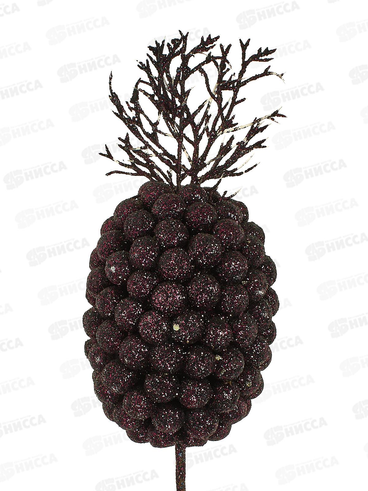 Ветка декоративная &quotАнанас&quot, цвет: пурпурный, EY9-625, 72х9х13см   АТМ