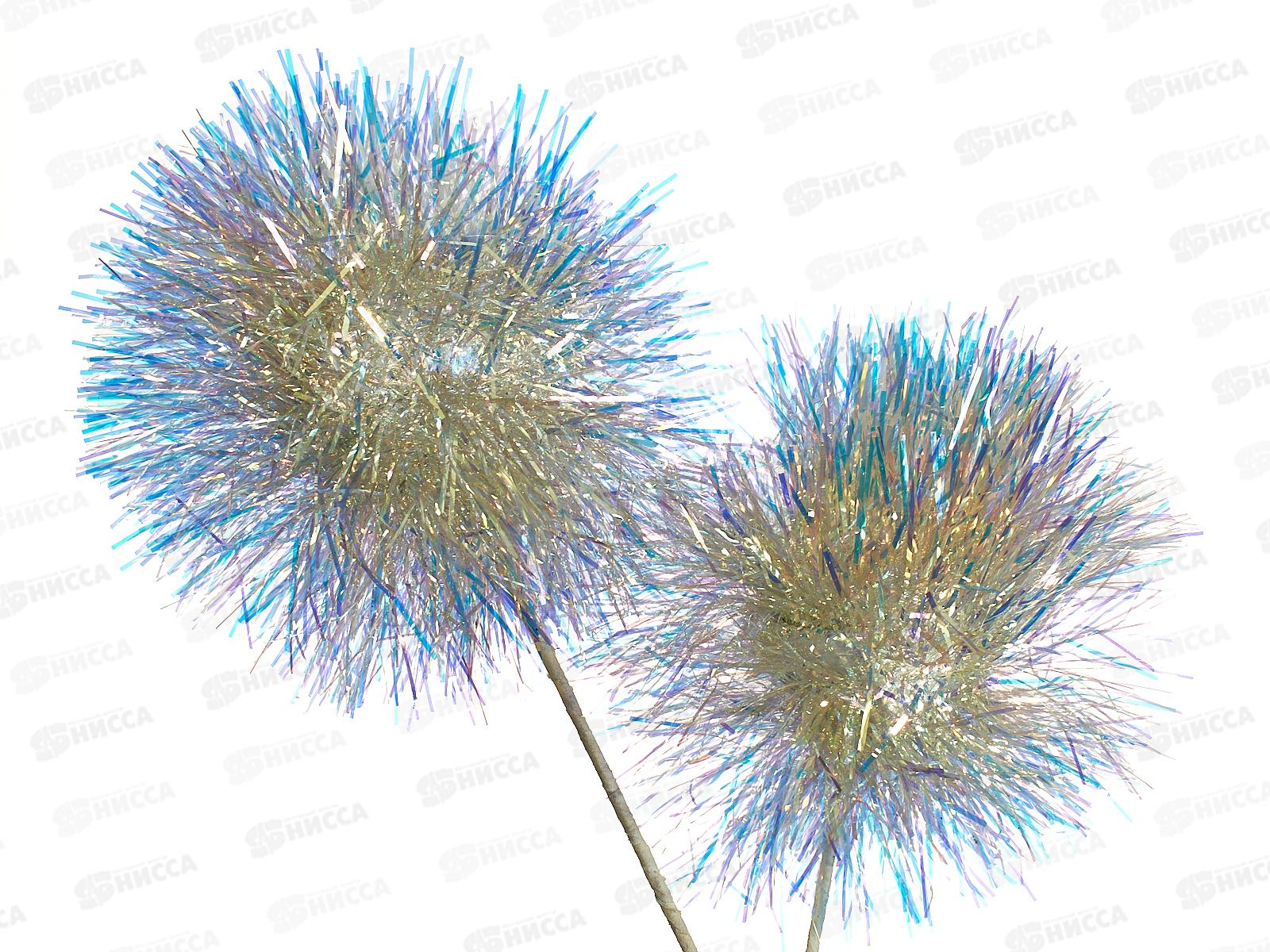 Ветка декоративная &quotПушистые шары&quot, белый, EY9-569, 50х18х13см   АТМ