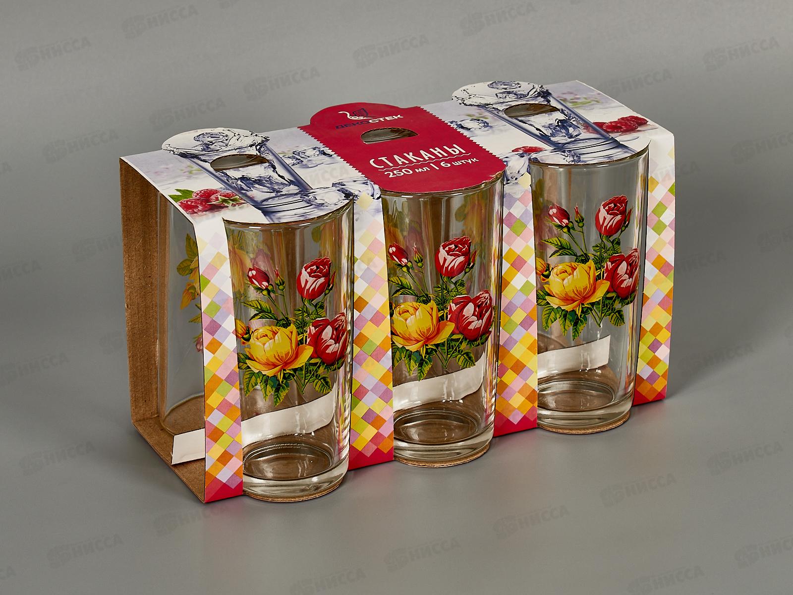 Набор стаканов 6шт 146-Д для сока Роза *4