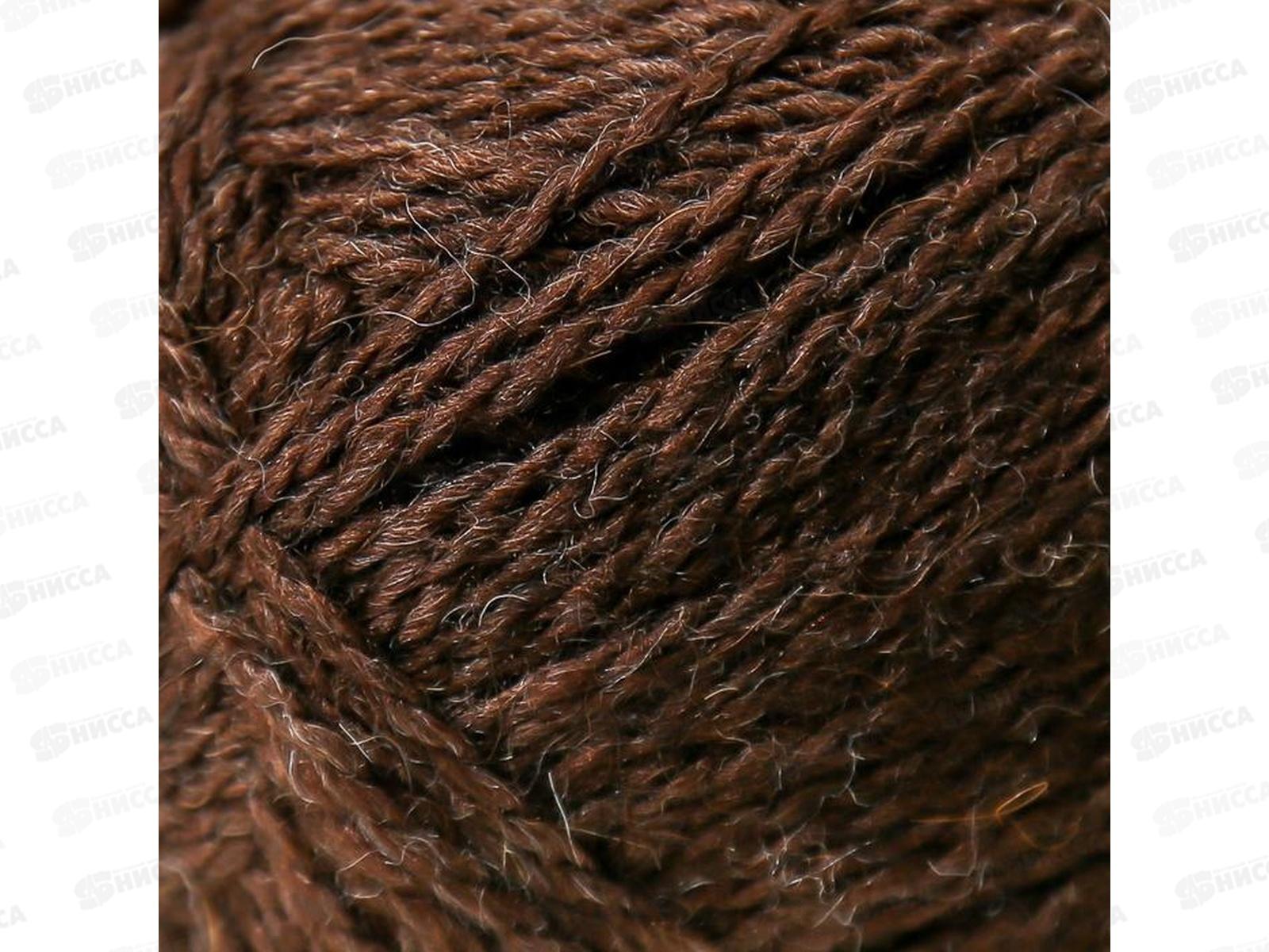 Пряжа Монгольский верблюд коричневый шер/акр 100гр 300м 251