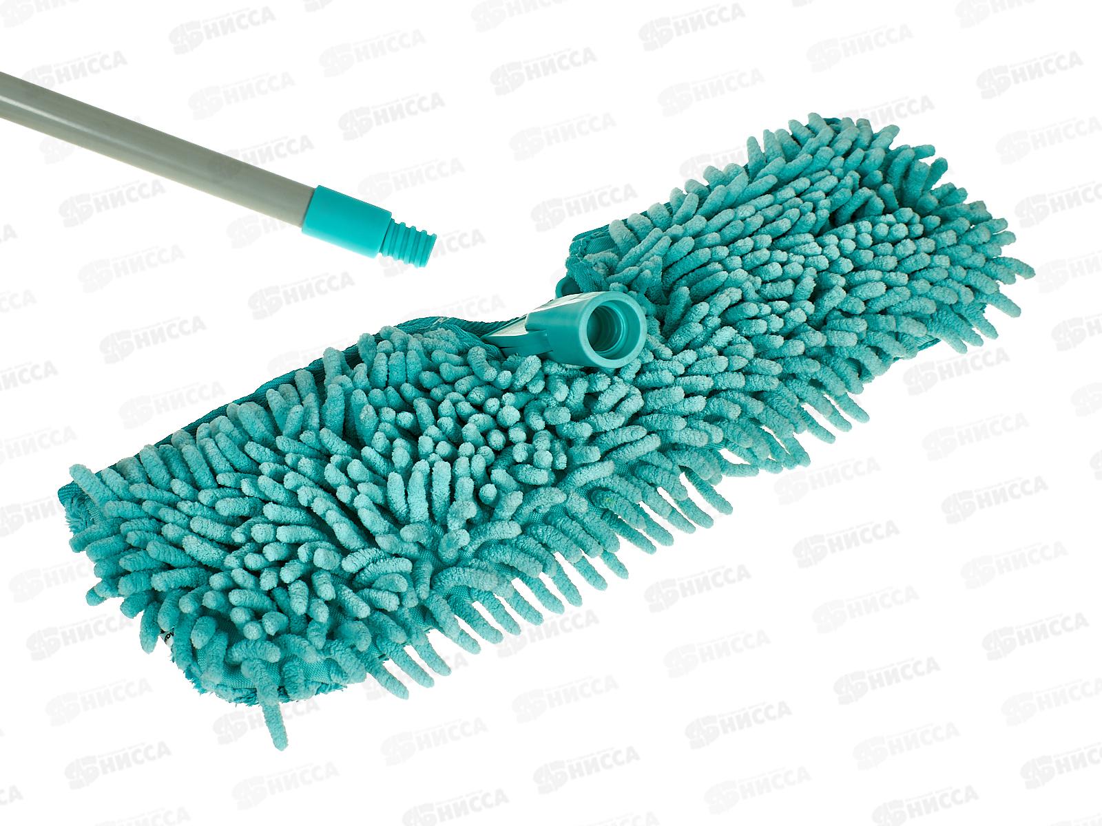 Швабра флеттер 2-х сторонняя &quotМамонтенок&quot микрофибра-лапша телескопическая  ручка *30