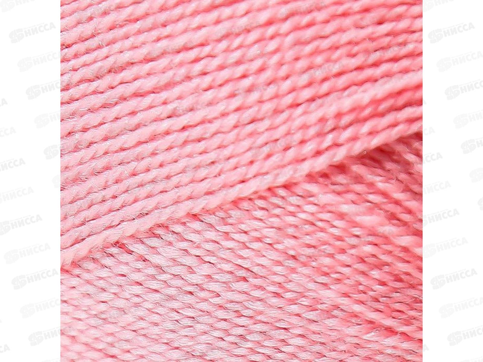 Пряжа Шалунья лайт шерсть/мер/акрил 100гр 600м розовый 056
