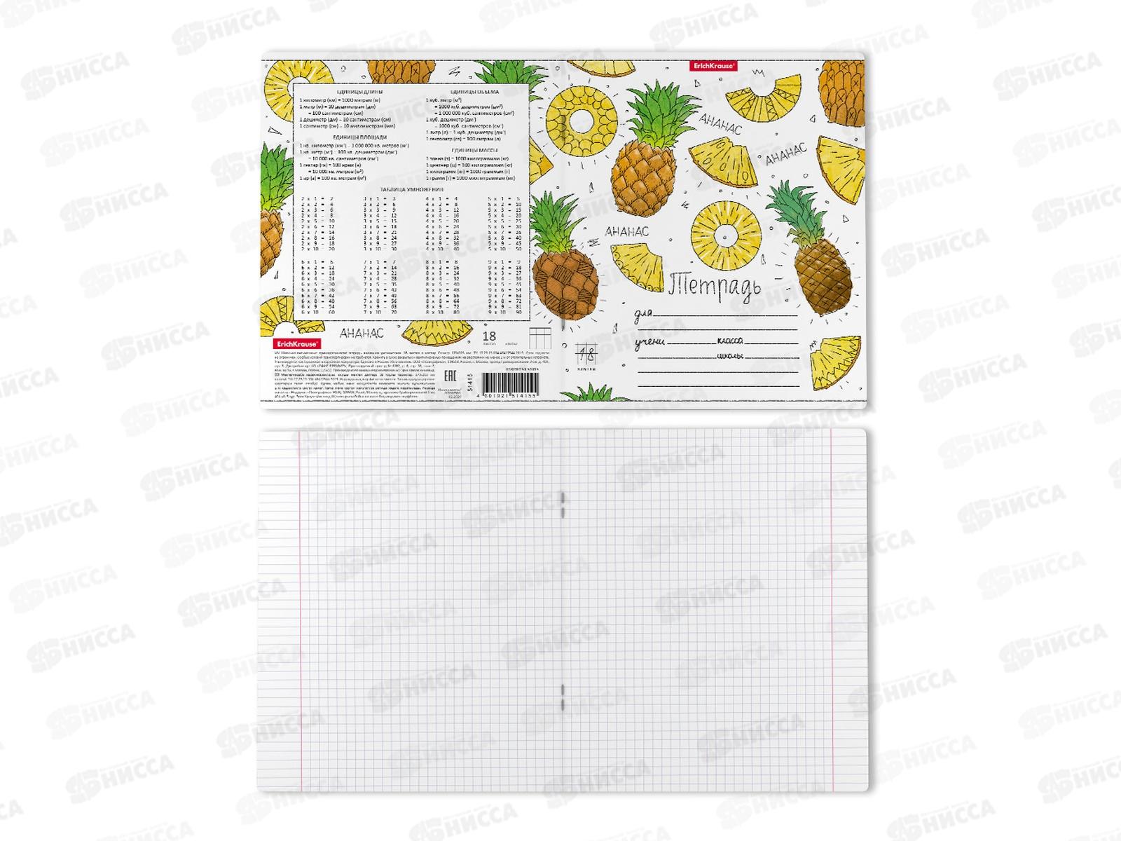 Тетрадь 18 листов  клетка  ПОЛИ Яркие дольки 51415 *10/200