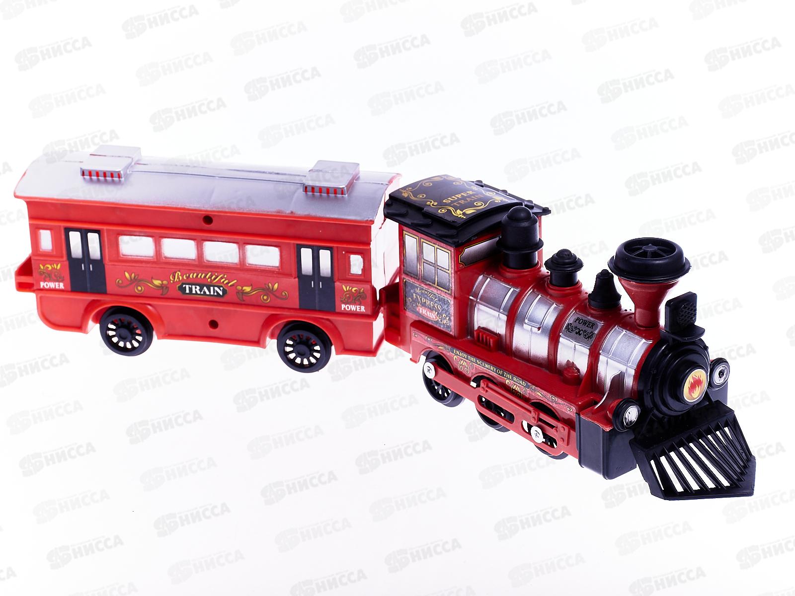 Паровоз с вагоном №829 инерционный пластмассовый (046270)  Ж