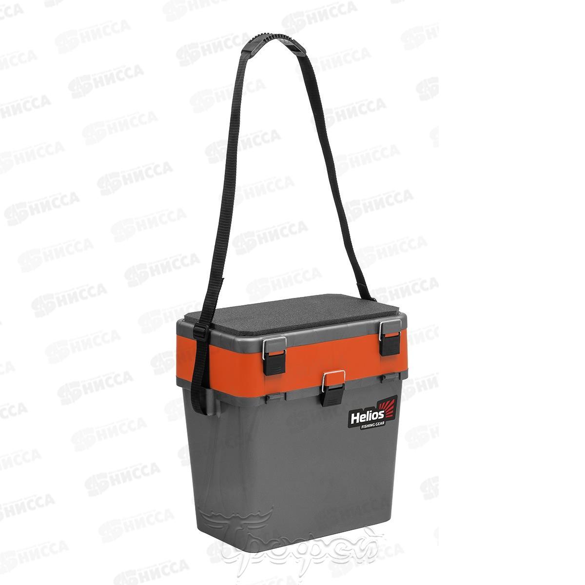 Ящик рыболовный зимний Helios серый/оранжевый 19л 276343