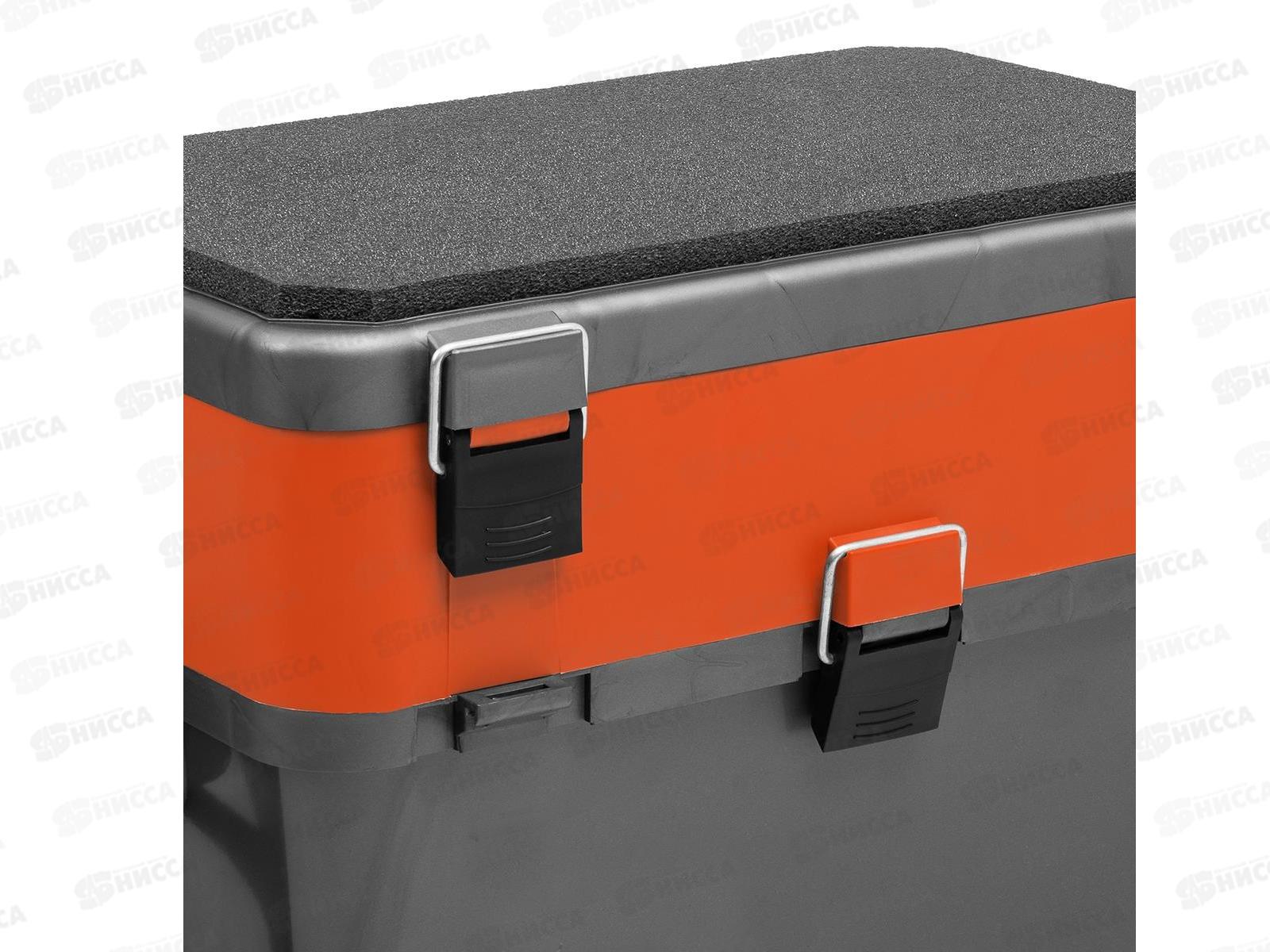 Ящик рыболовный зимний Helios серый/оранжевый 19л 276343