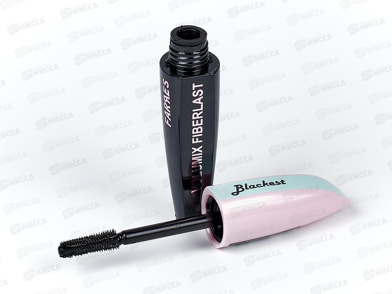 Farres тушь для ресниц 6007-3 с силиконовой щеточкой Blackest  *12