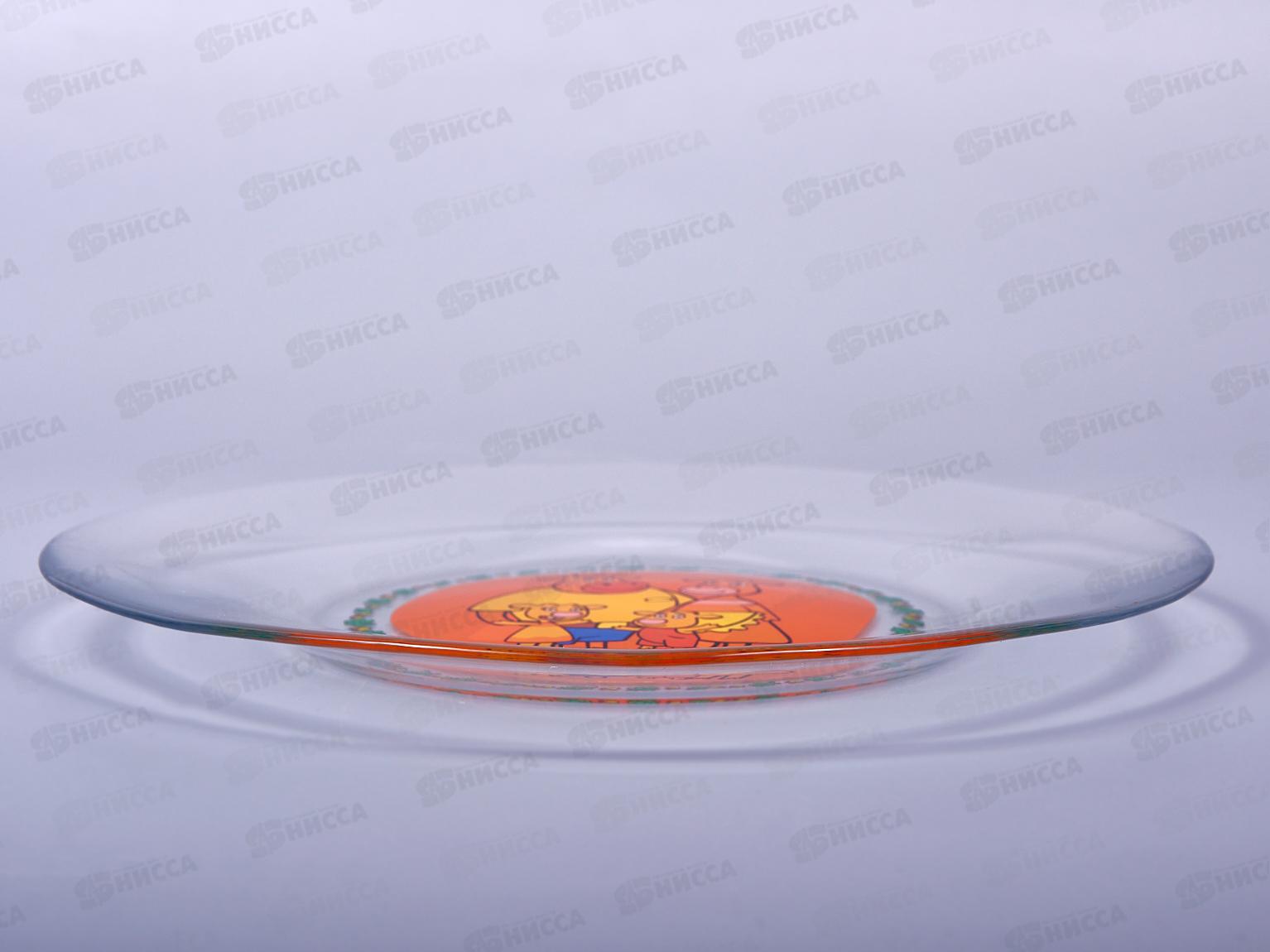 Тарелка стекло 19,6см &quotУмка&quot Оранжевая корова, GP51745ORK  *24