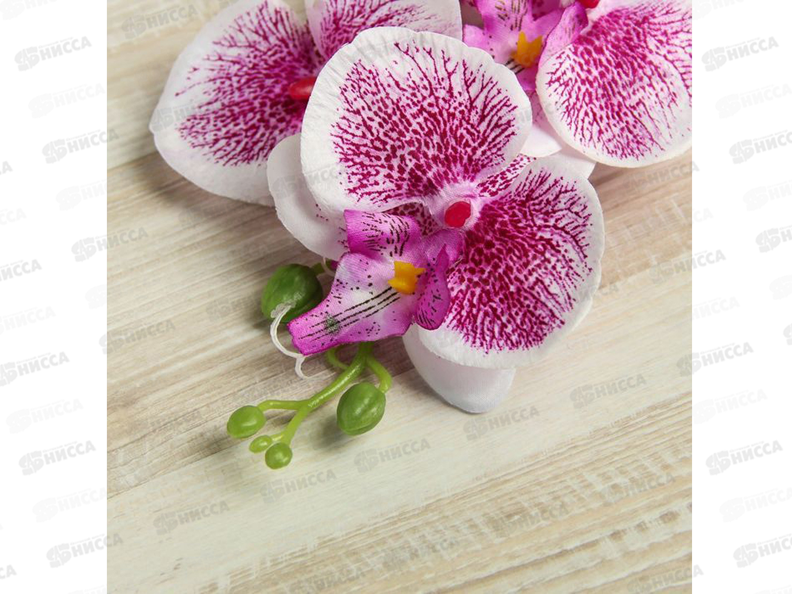 Цветы искусственные 90см Орхидея Тигровая бело-сир 2337943