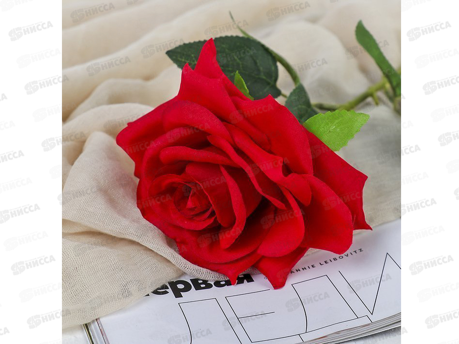 Цветы искусственные 46см Роза Гран При красный 3794241