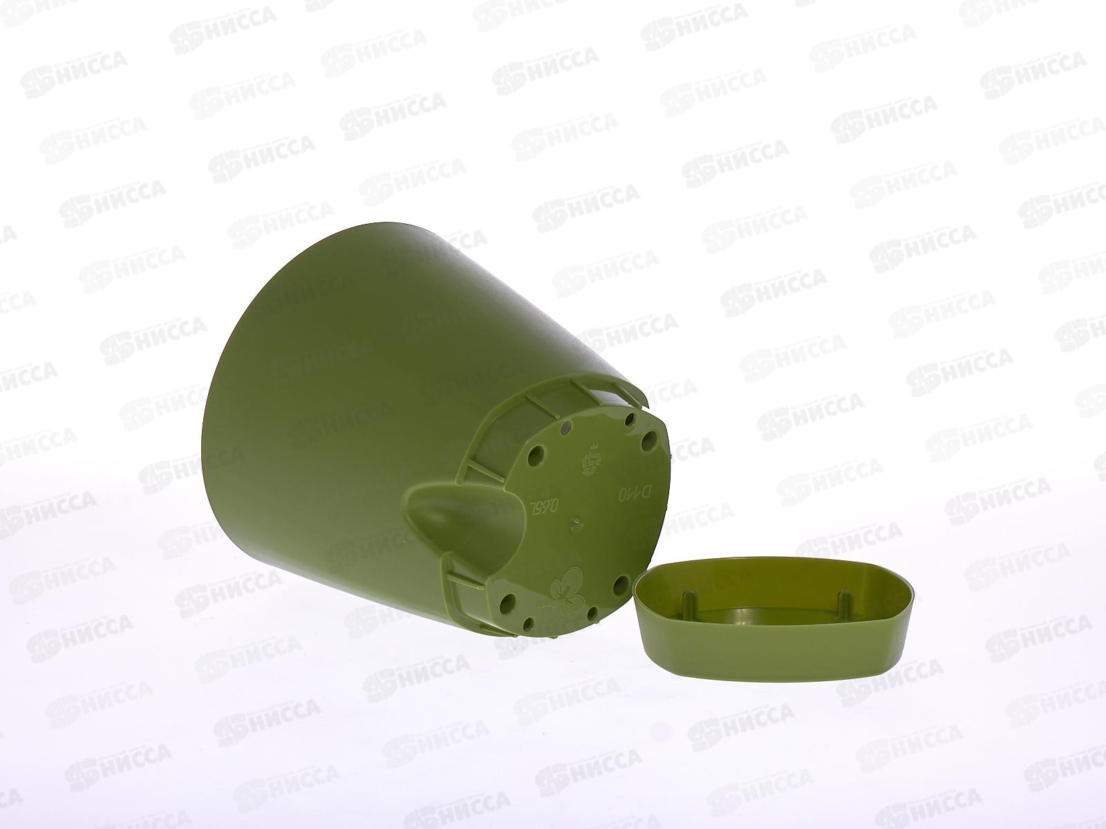 Горшок для цветов Амстердам прикорневой полив 0,65л Оливковый ПЦ6198 *12