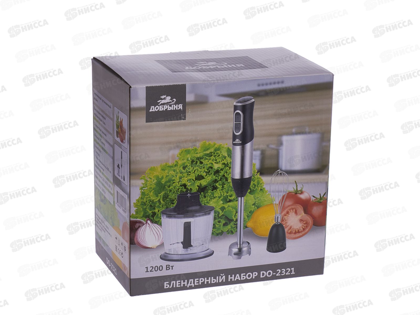 Блендер электрический DO-2321 1200W DC-мотор метал набор Добрыня