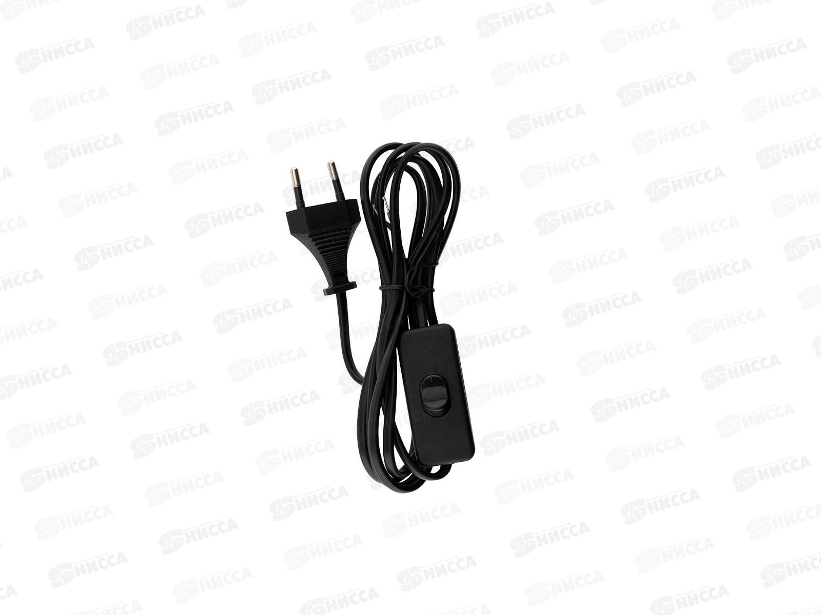 Шнур сетевой REXANT с выключателем 1,8м, 2*0.75мм, черный, 11-1134