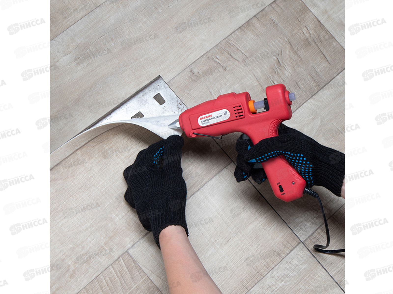 Пистолет клеевой 100Вт, 11мм, с кнопкой, REXANT блистер, 12-0115