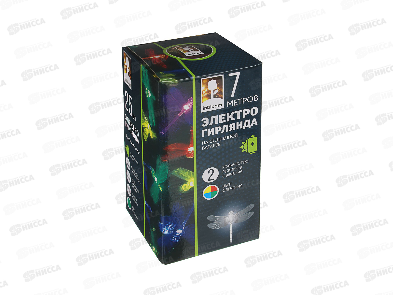 Гирлянда садовая солнечнаябатарея 25LED 7м мульти INBLOOM 185-041  г