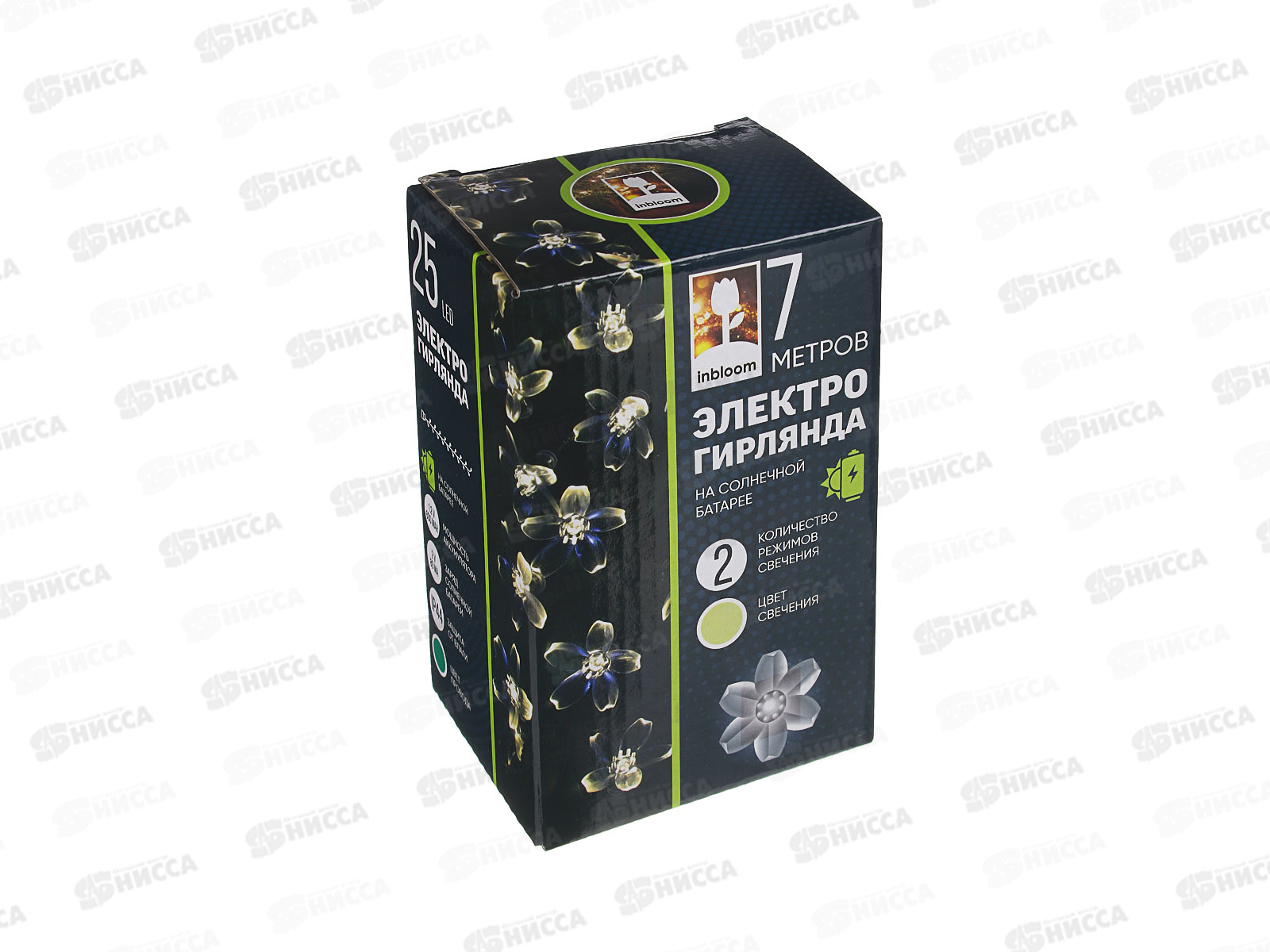 Гирлянда садовая солнечная батарея 25LED 7м шампань INBLOOM 185-043  г