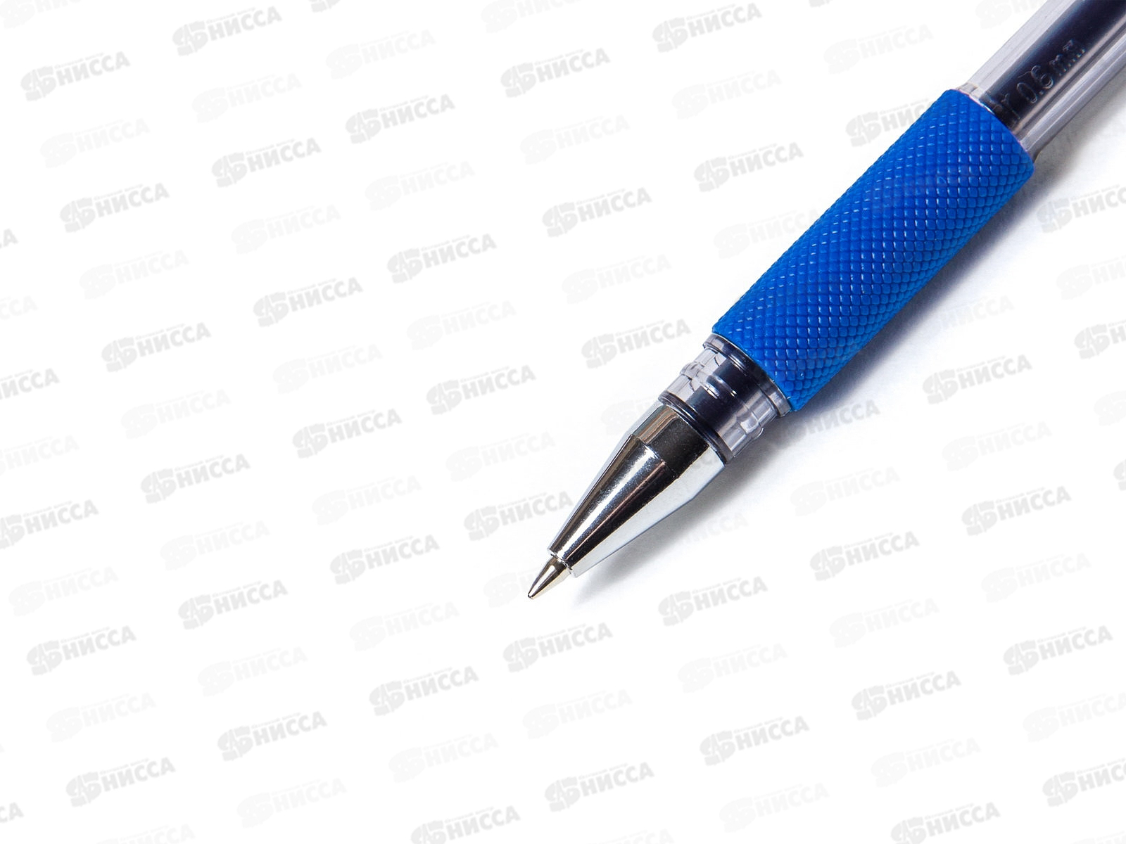 Ручка гелевая  Alingar синяя SOFT GEL, 0.6мм, прозрачная пластиковый корпус AL4485*12