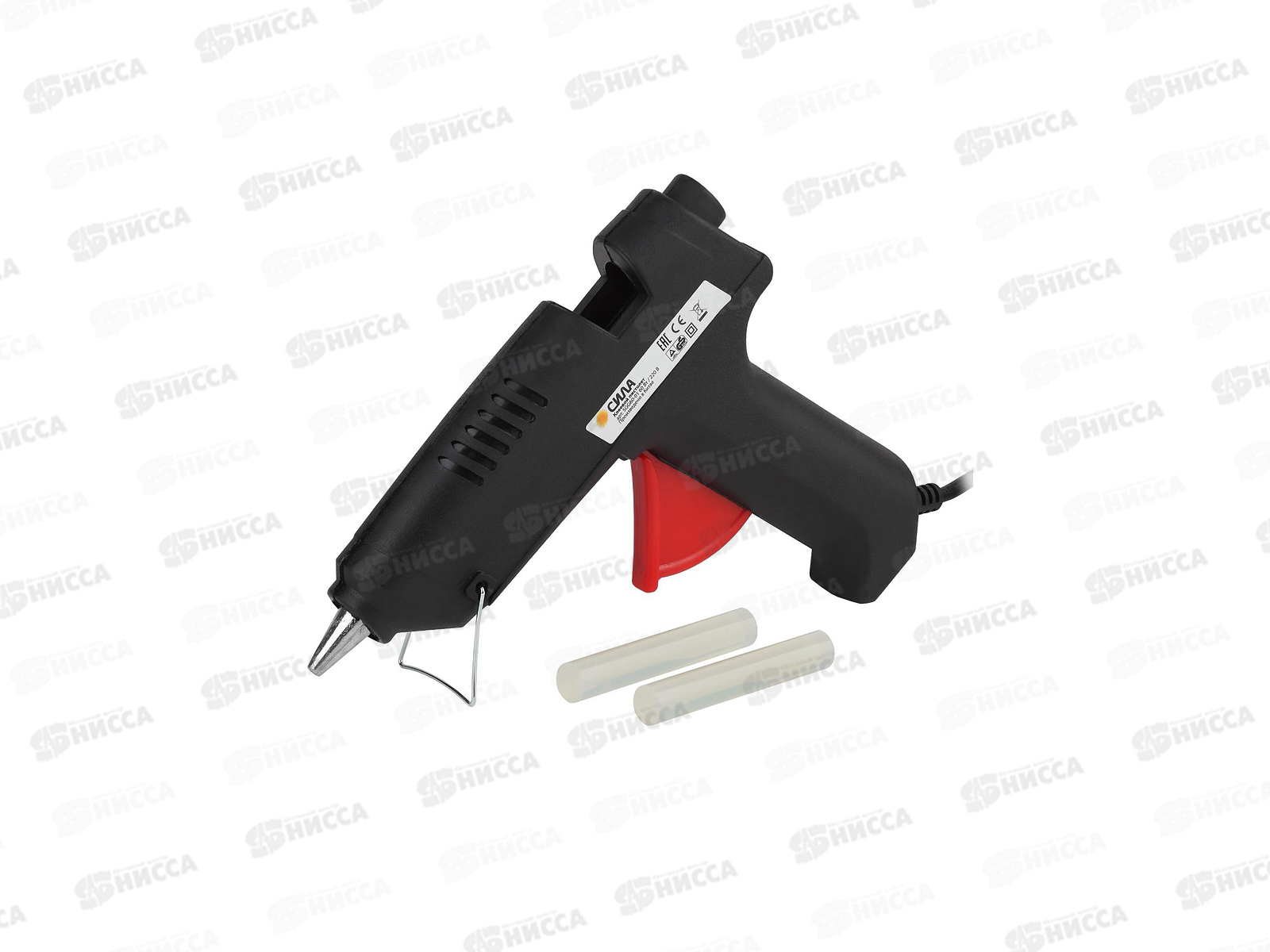 Клеевой термопистолет СИЛА  60Bт под стержень 11мм*7см 2шт в комплекте, SGG60-01 *12/24