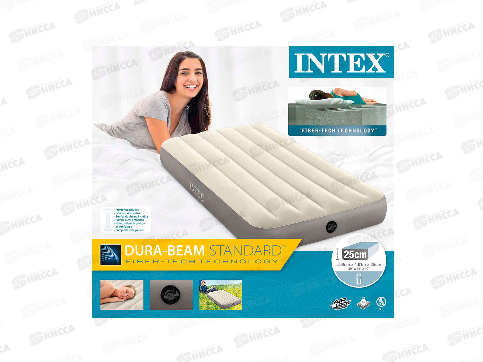 Матрас 64101 надувной (99*191*25см) Single-High Twin INTEX  *4