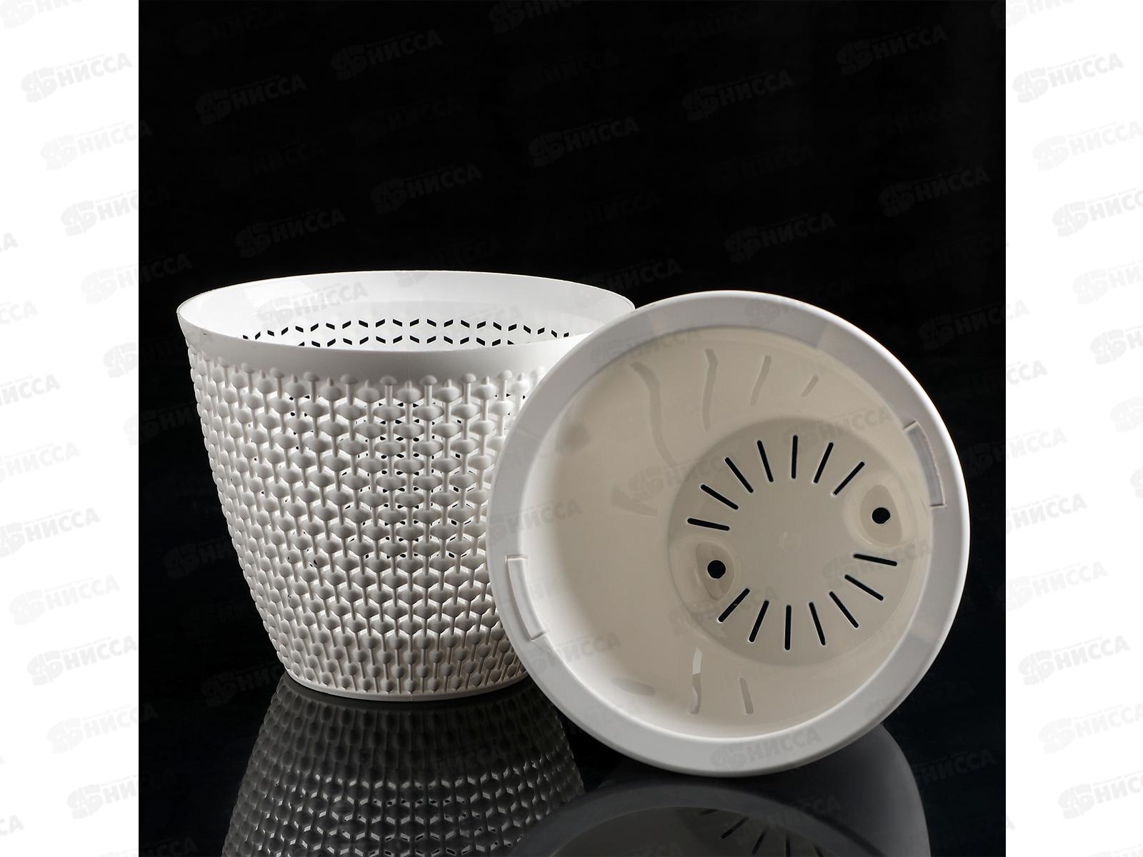 Кашпо &quotРотанг&quot 1,6л Белый/белый КШ-6467 *20