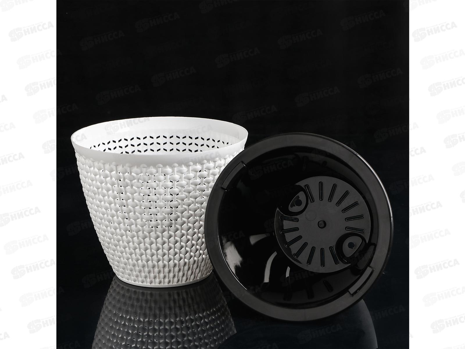 Кашпо &quotРотанг&quot 1,6л Белый/черный КШ-6474 *20