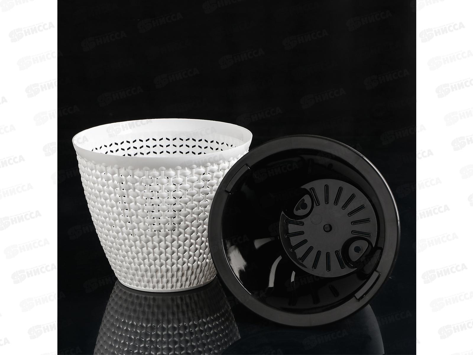 Кашпо &quotРотанг&quot 3л Белый/черный КШ-7954  *12