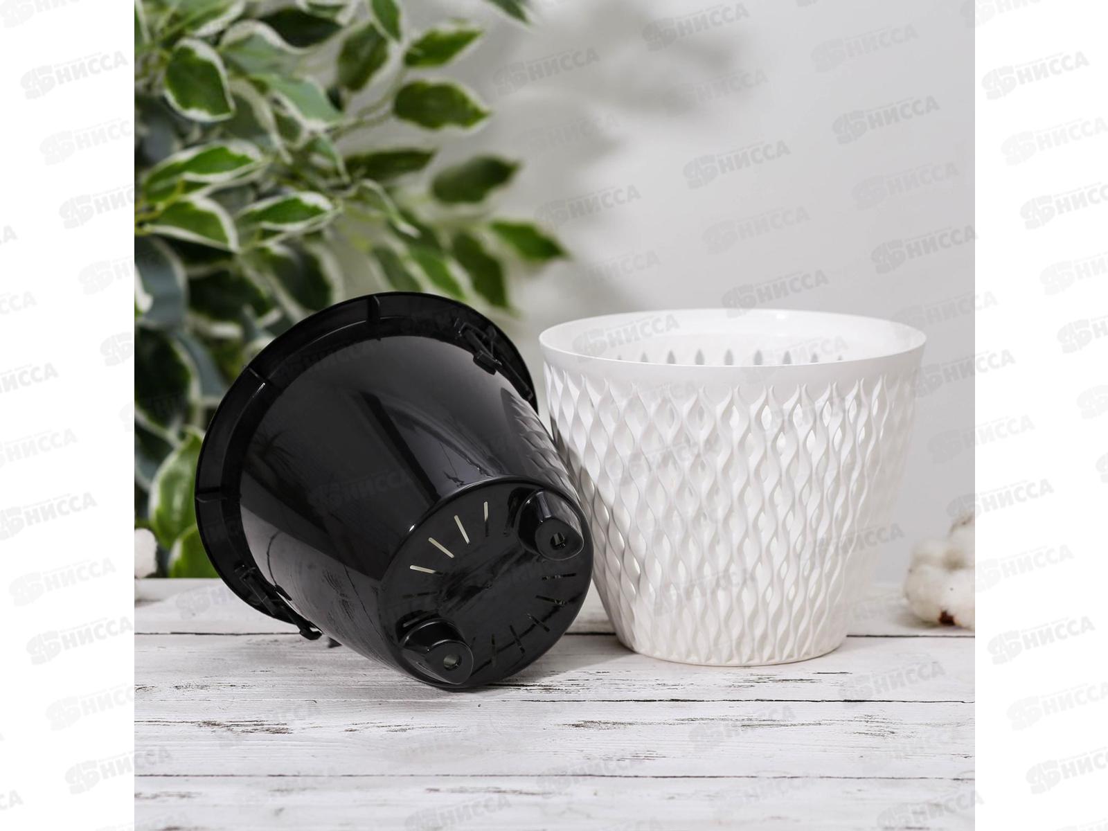 Кашпо &quotВерсаль&quot 1,6л Белый/черный КШ-9012 *20