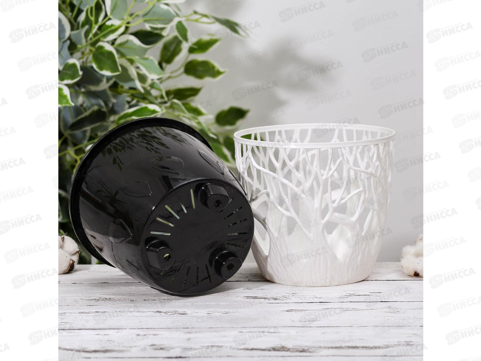 Кашпо &quotФорест&quot 3,5л Белый/черный КШ-0974 *16