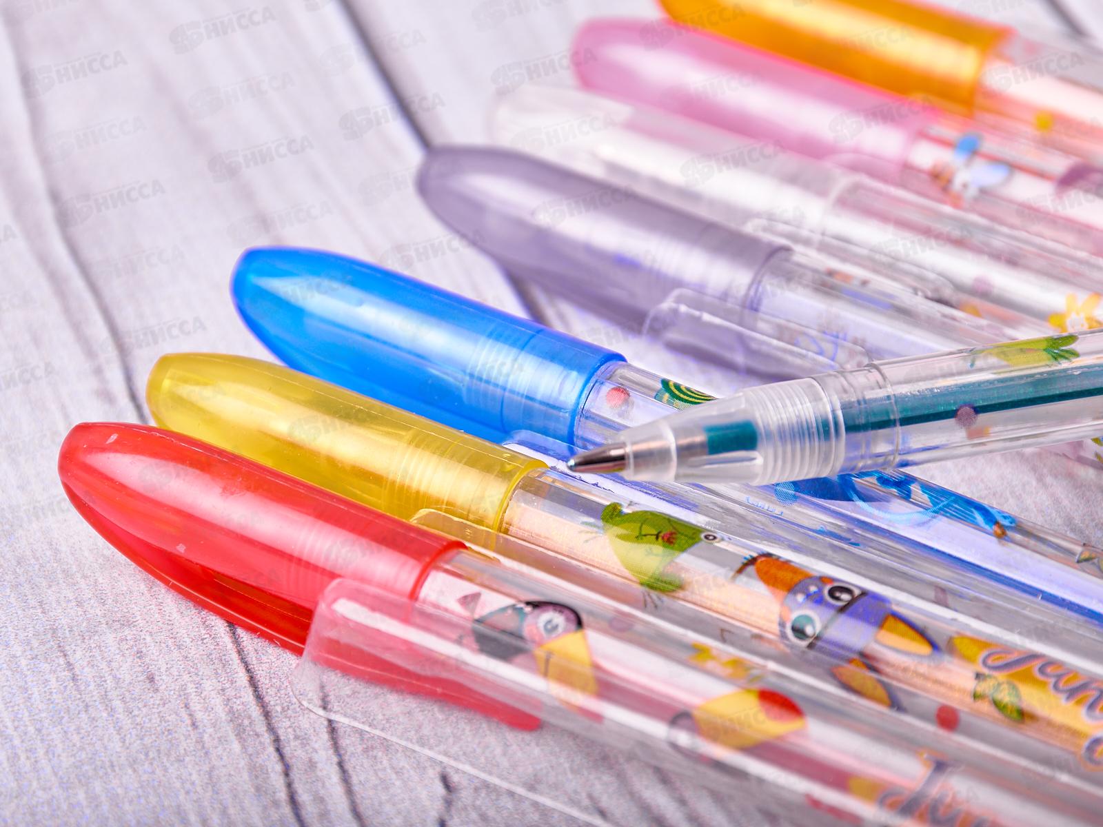 Ручки гелевые MAZARI Jungle  8цветов с блестками 0.9, M-5426-8 *10/80/160