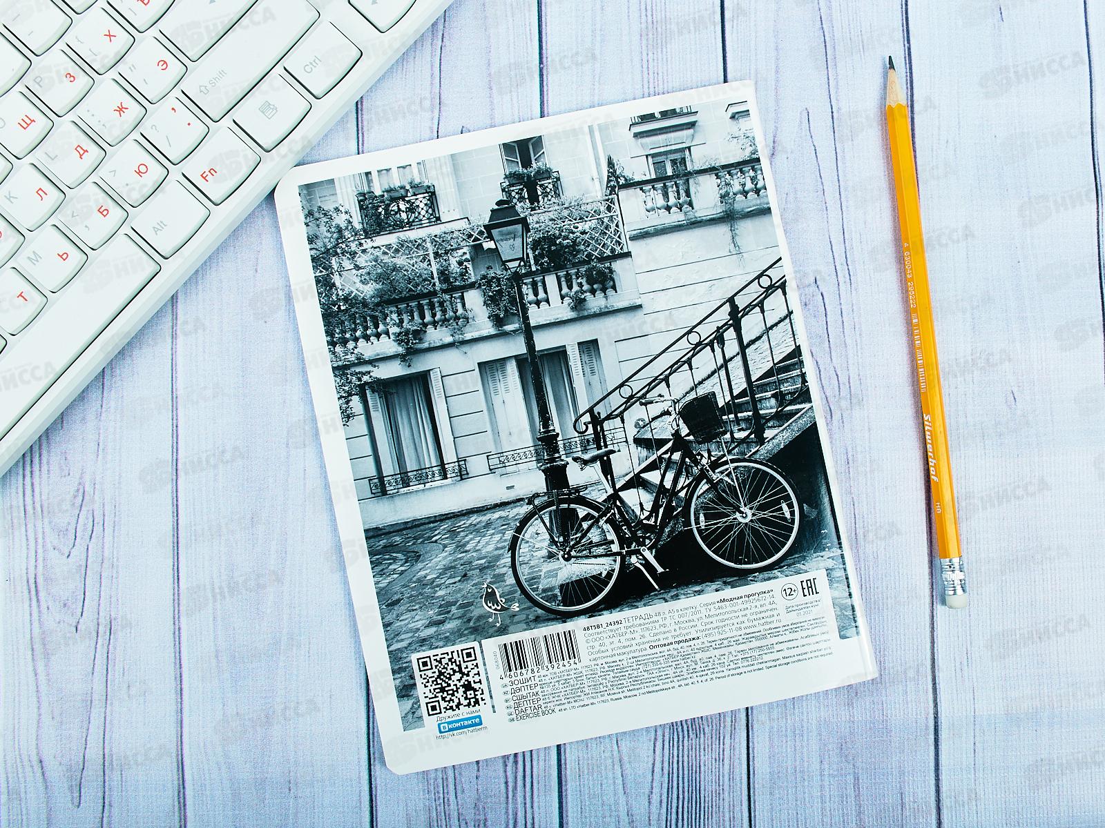 Тетрадь 48листов клетка Hatber Модная прогулка, 5диз *5/100