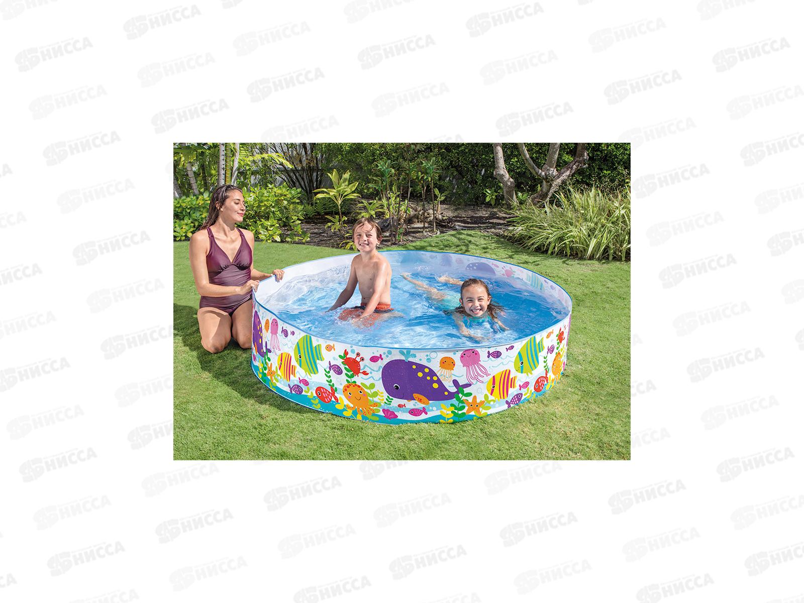 Бассейн 56452 (183*38см) каркасный Игры в океане от 3-х лет INTEX